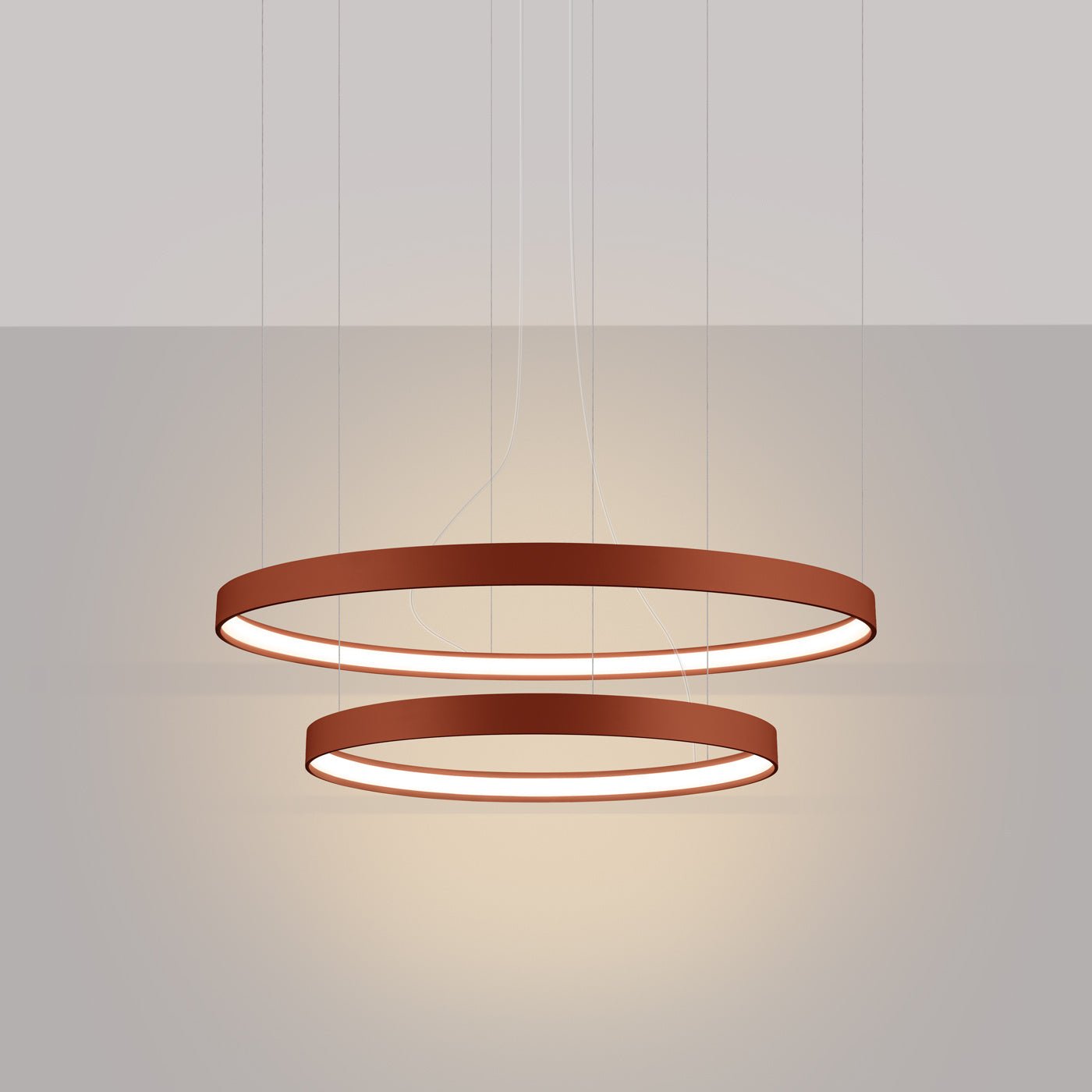 Kronleuchter "RIO 2" 3000K – Pendelleuchte in Roter Ocker | Dexity Lichtdesign