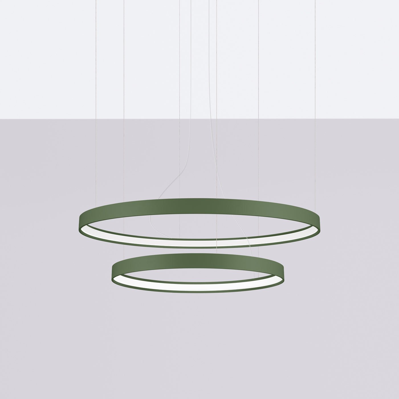 Kronleuchter "RIO 2" 4000K – Pendelleuchte in Olivgrün | Dexity Lichtdesign