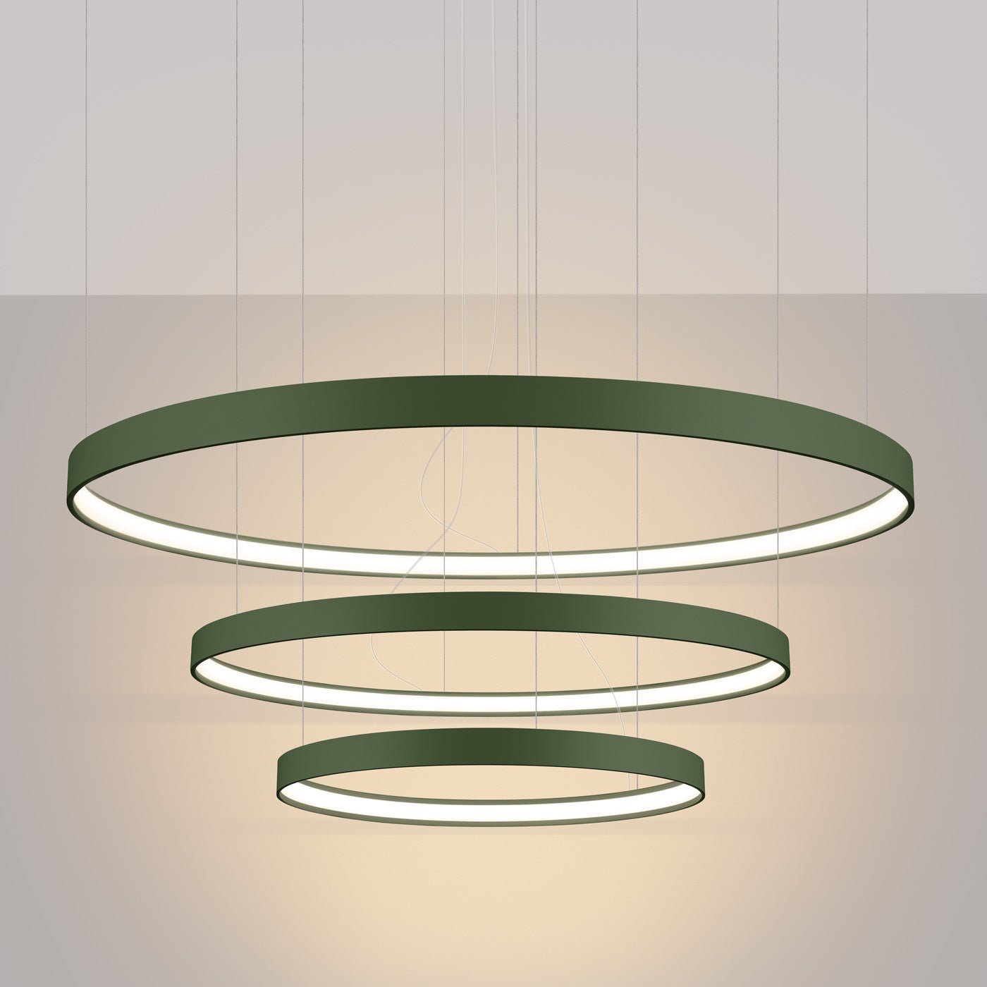 Kronleuchter "RIO 3" 3000K – Pendelleuchte in Olivgrün | Dexity Lichtdesign