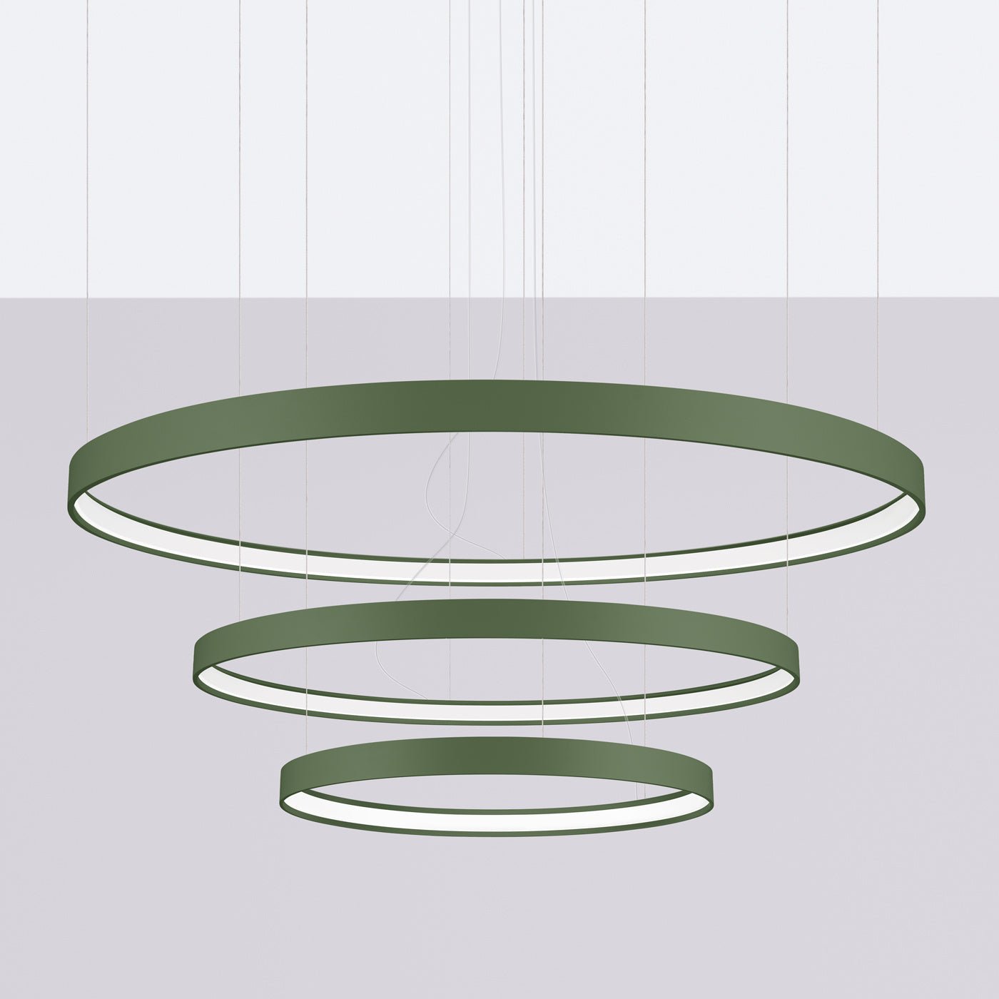 Kronleuchter "RIO 3" 3000K – Pendelleuchte in Olivgrün | Dexity Lichtdesign