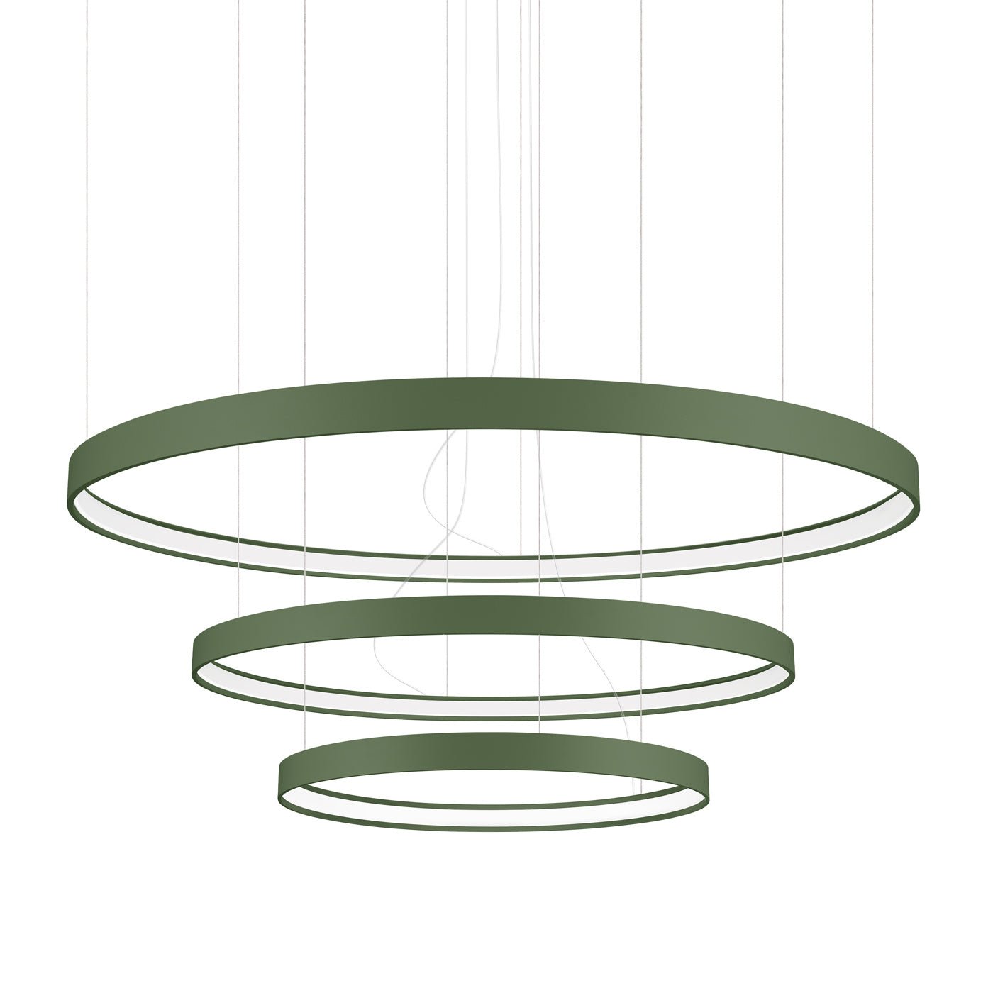 Kronleuchter "RIO 3" 3000K – Pendelleuchte in Olivgrün | Dexity Lichtdesign