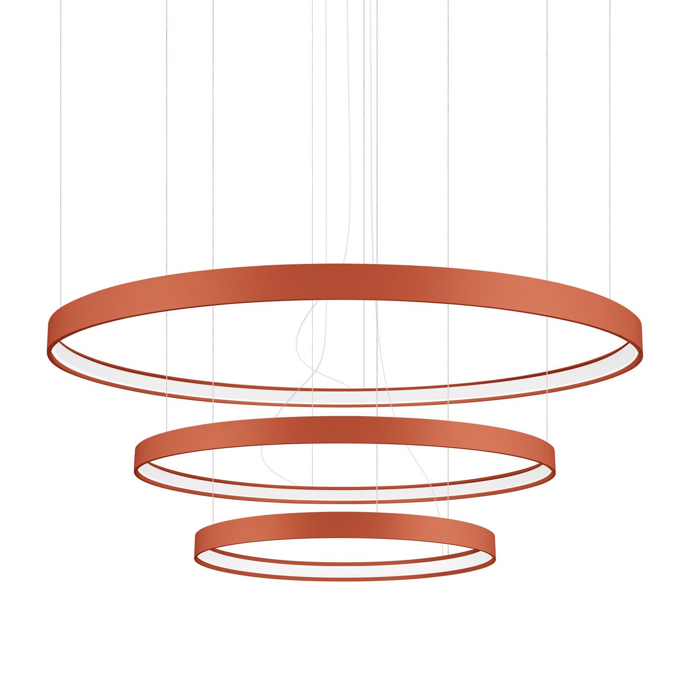 Kronleuchter "RIO 3" 3000K – Pendelleuchte in Roter Ocker | Dexity Lichtdesign