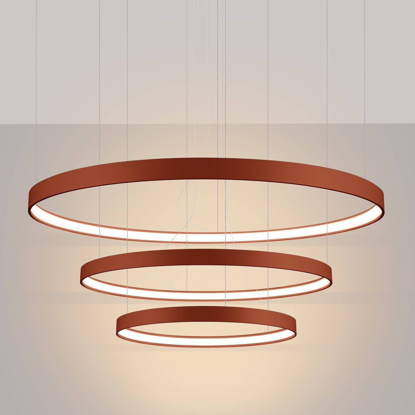 Kronleuchter "RIO 3" 3000K – Pendelleuchte in Roter Ocker | Dexity Lichtdesign