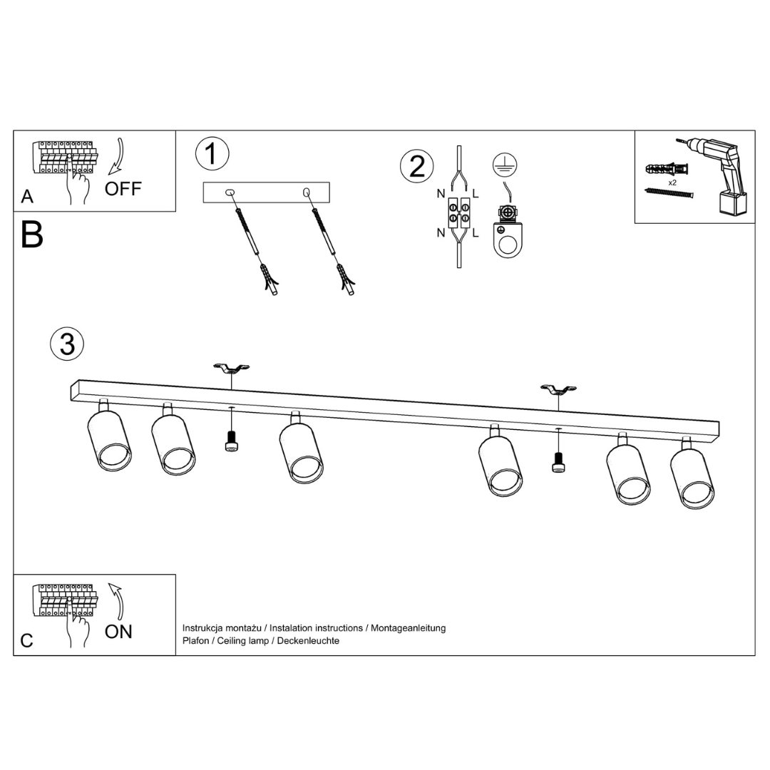 Naturholz - Deckenleuchte „Berg 6“ – Deckenlampen in Naturholz | Dexity Lichtdesign