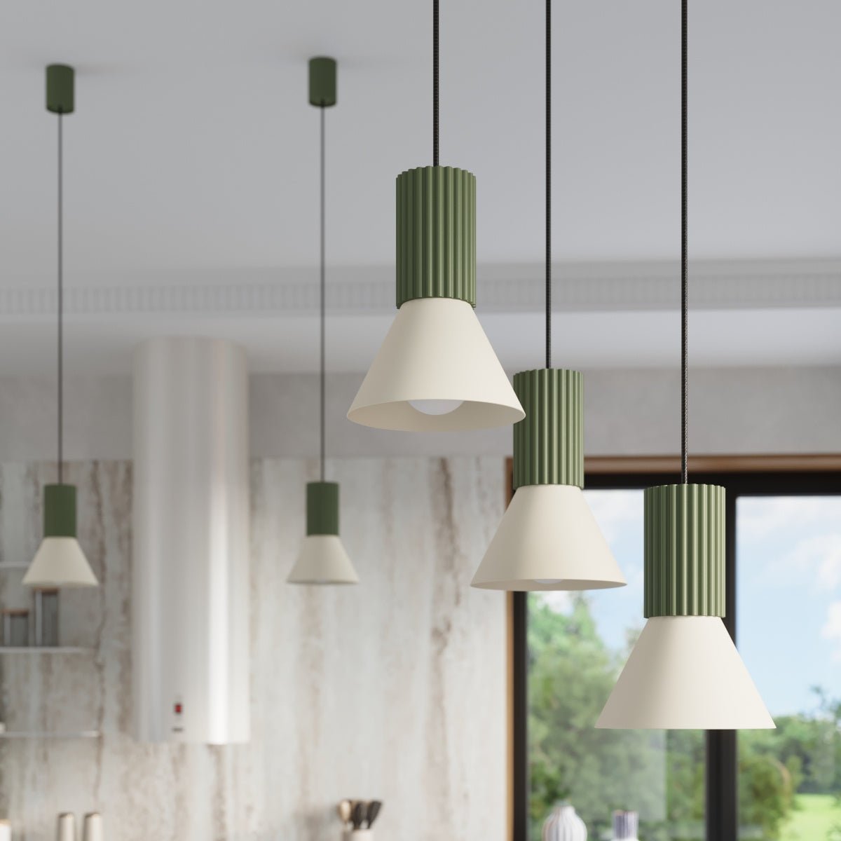 Pendelleuchte "ESTRIA 1" – in Olivgrün | Dexity Lichtdesign