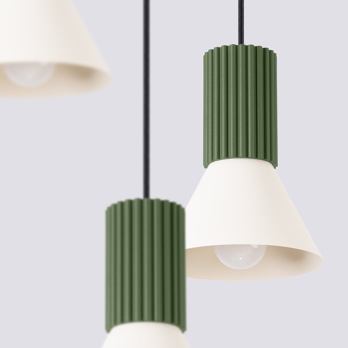 Pendelleuchte "ESTRIA 3P" – in Olivgrün | Dexity Lichtdesign