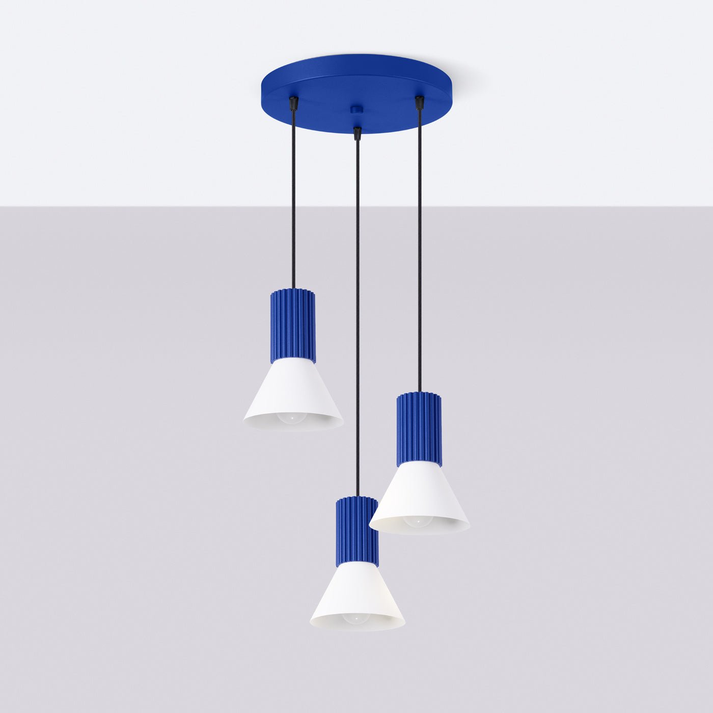 Pendelleuchte "ESTRIA 3P" – in Ultramarin | Dexity Lichtdesign
