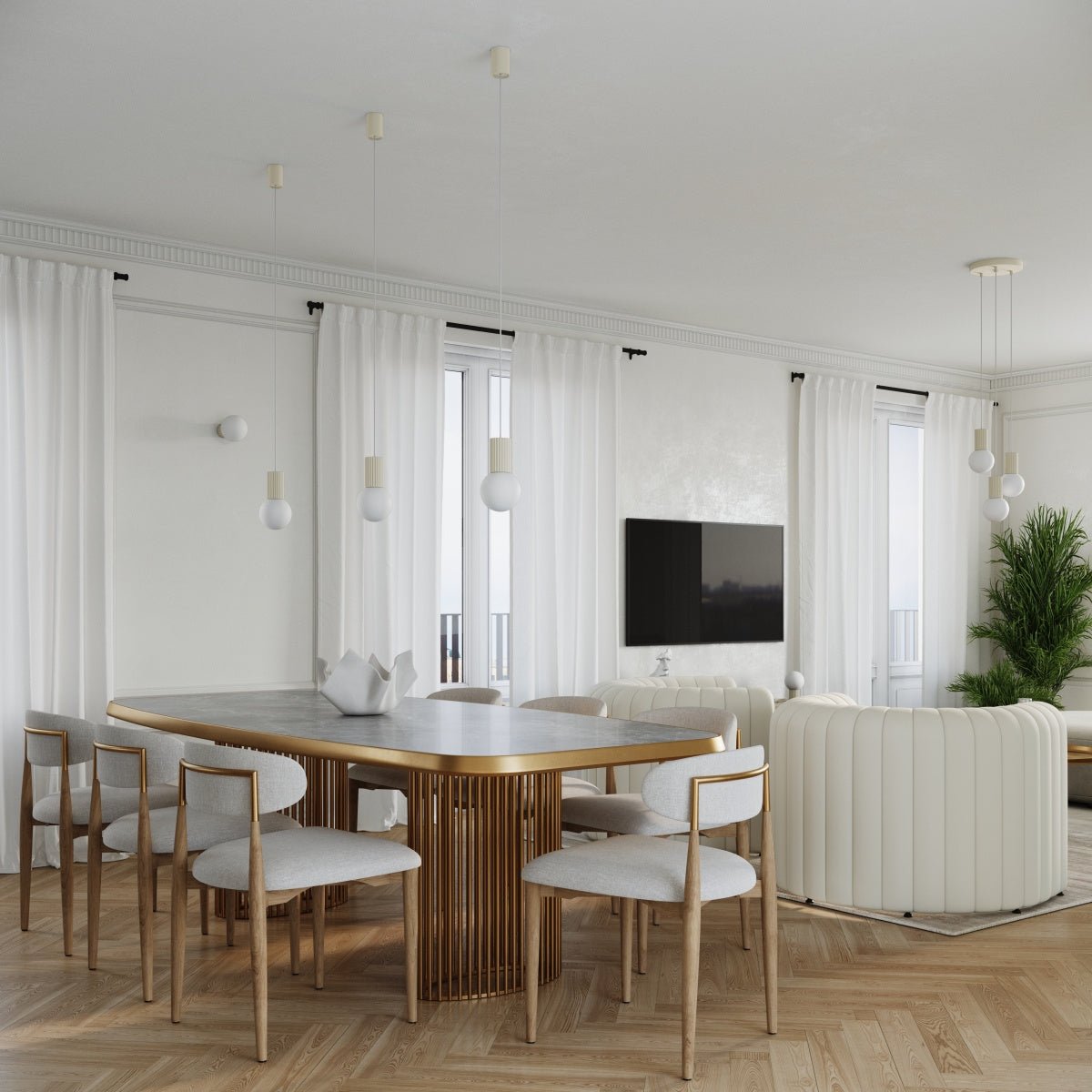 Pendelleuchte "HALO 1" – Pendelleuchte in Beige | Dexity Lichtdesign