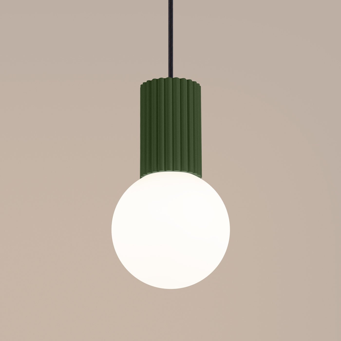 Pendelleuchte "HALO 1" – Pendelleuchte in Olivgrün | Dexity Lichtdesign