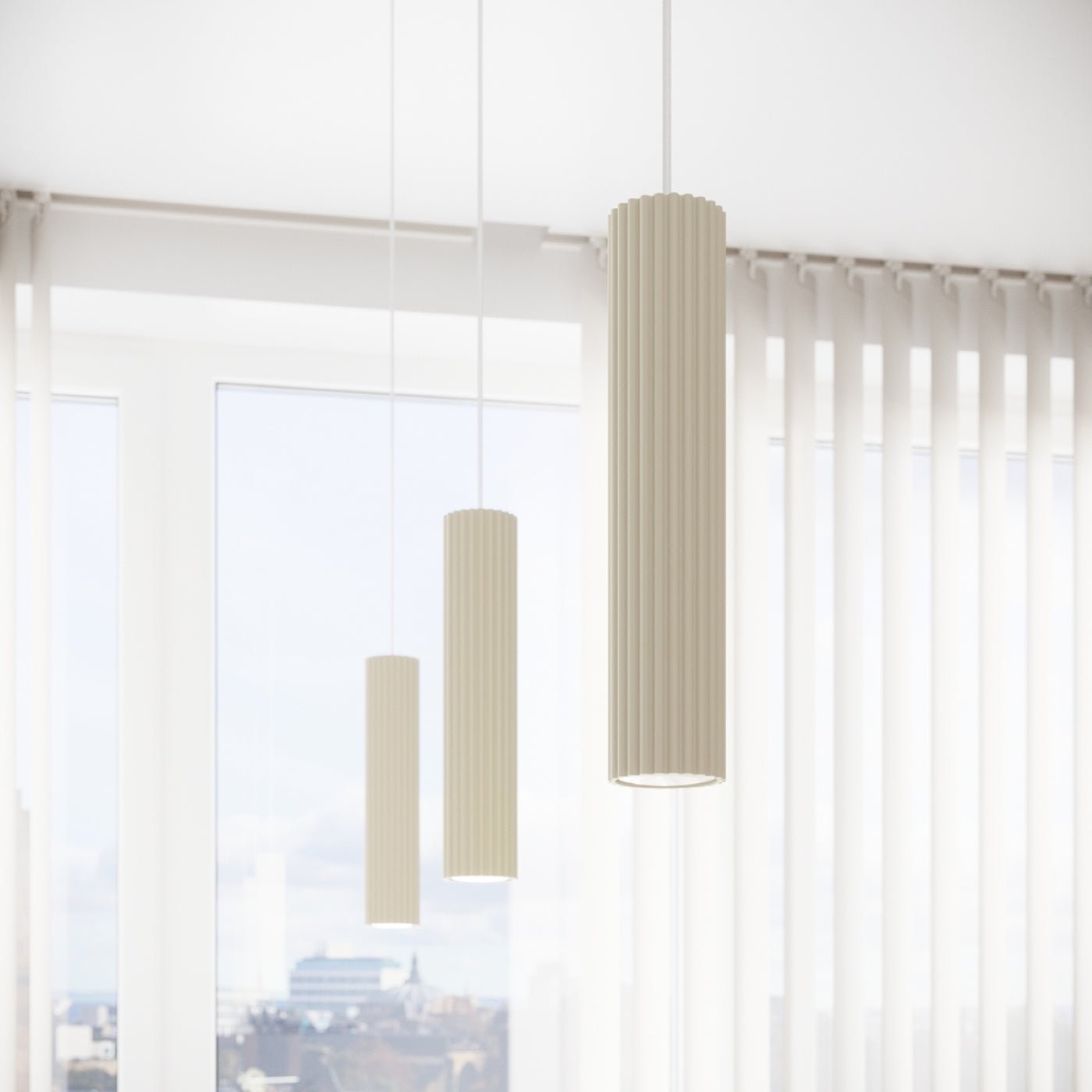 Pendelleuchte "KARBON 2" – Pendelleuchte in Beige | Dexity Lichtdesign