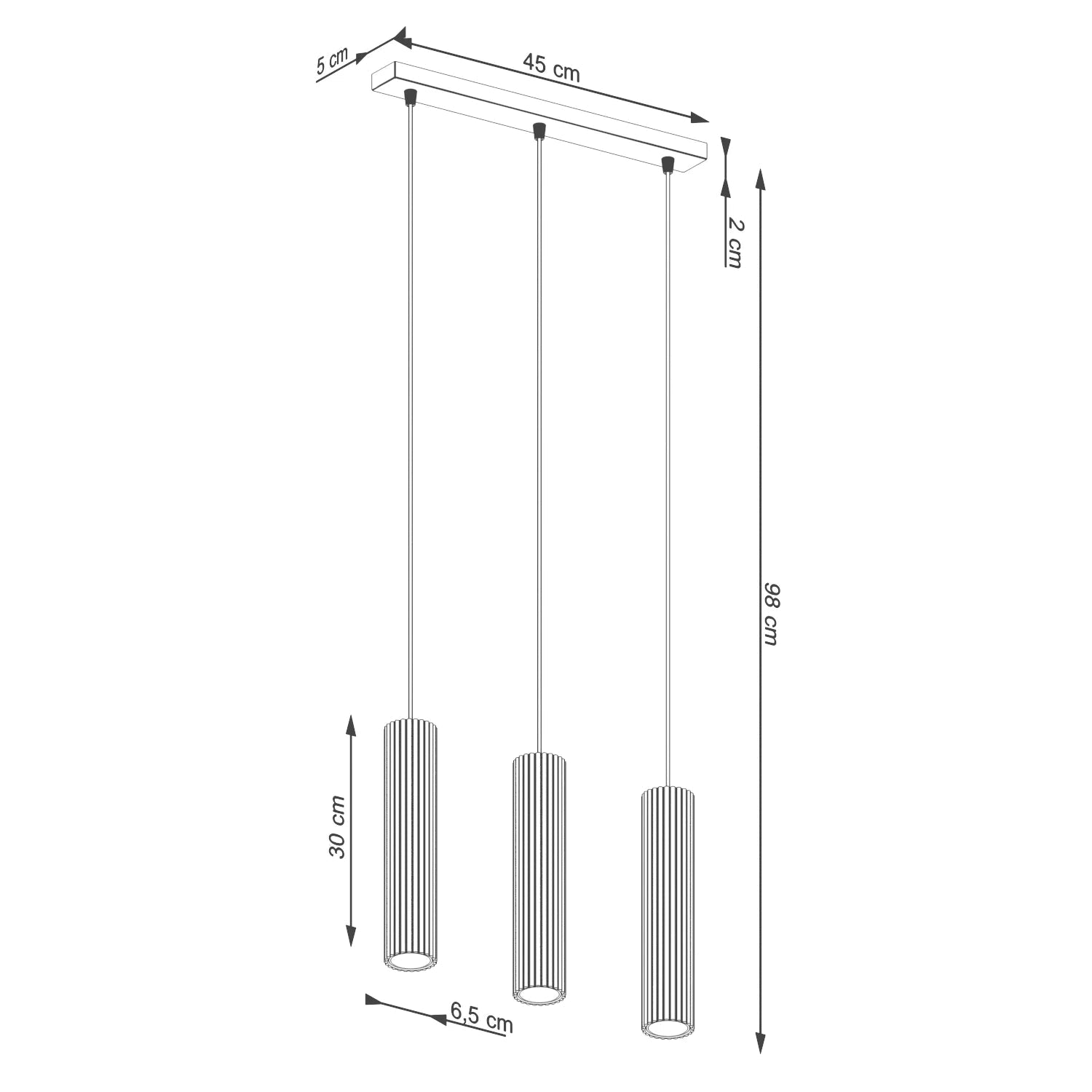 Pendelleuchte "KARBON 3L" – Pendelleuchte in Weiß | Dexity Lichtdesign