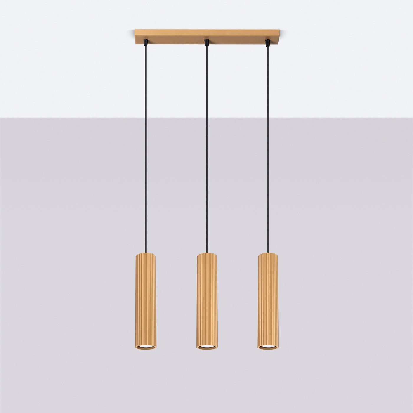 Pendelleuchte "KARBON 3L" – Pendelleuchte in Golden | Dexity Lichtdesign