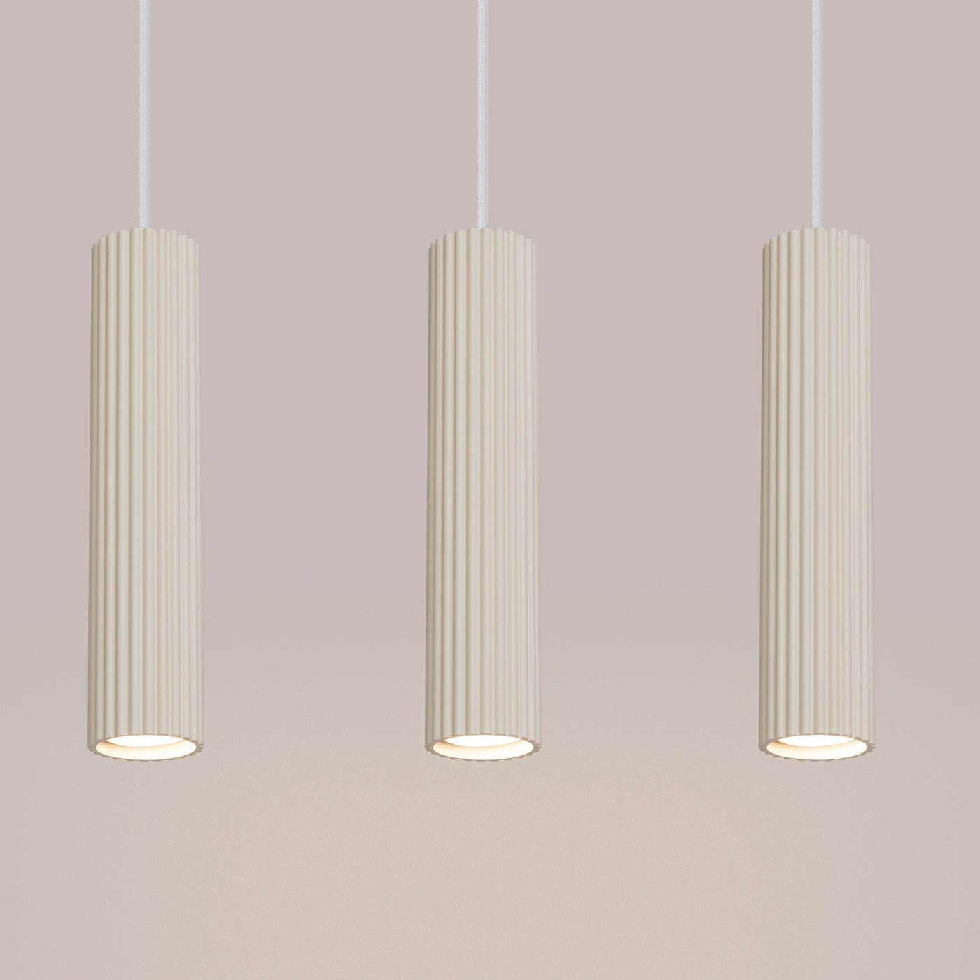 Pendelleuchte "KARBON 3L" – Pendelleuchte in Beige | Dexity Lichtdesign