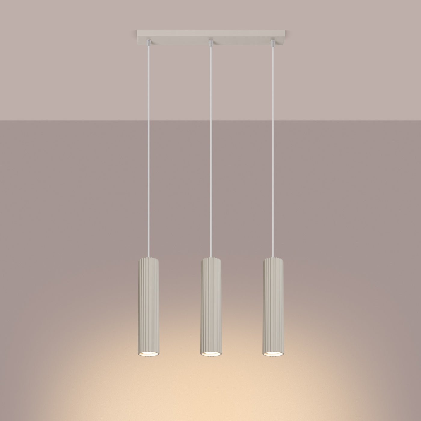 Pendelleuchte "KARBON 3L" – Pendelleuchte in Beige | Dexity Lichtdesign