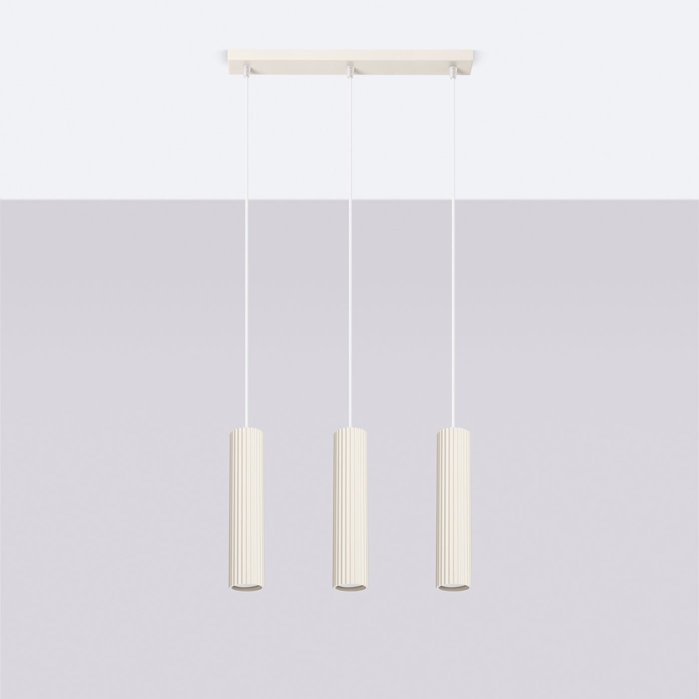 Pendelleuchte "KARBON 3L" – Pendelleuchte in Beige | Dexity Lichtdesign