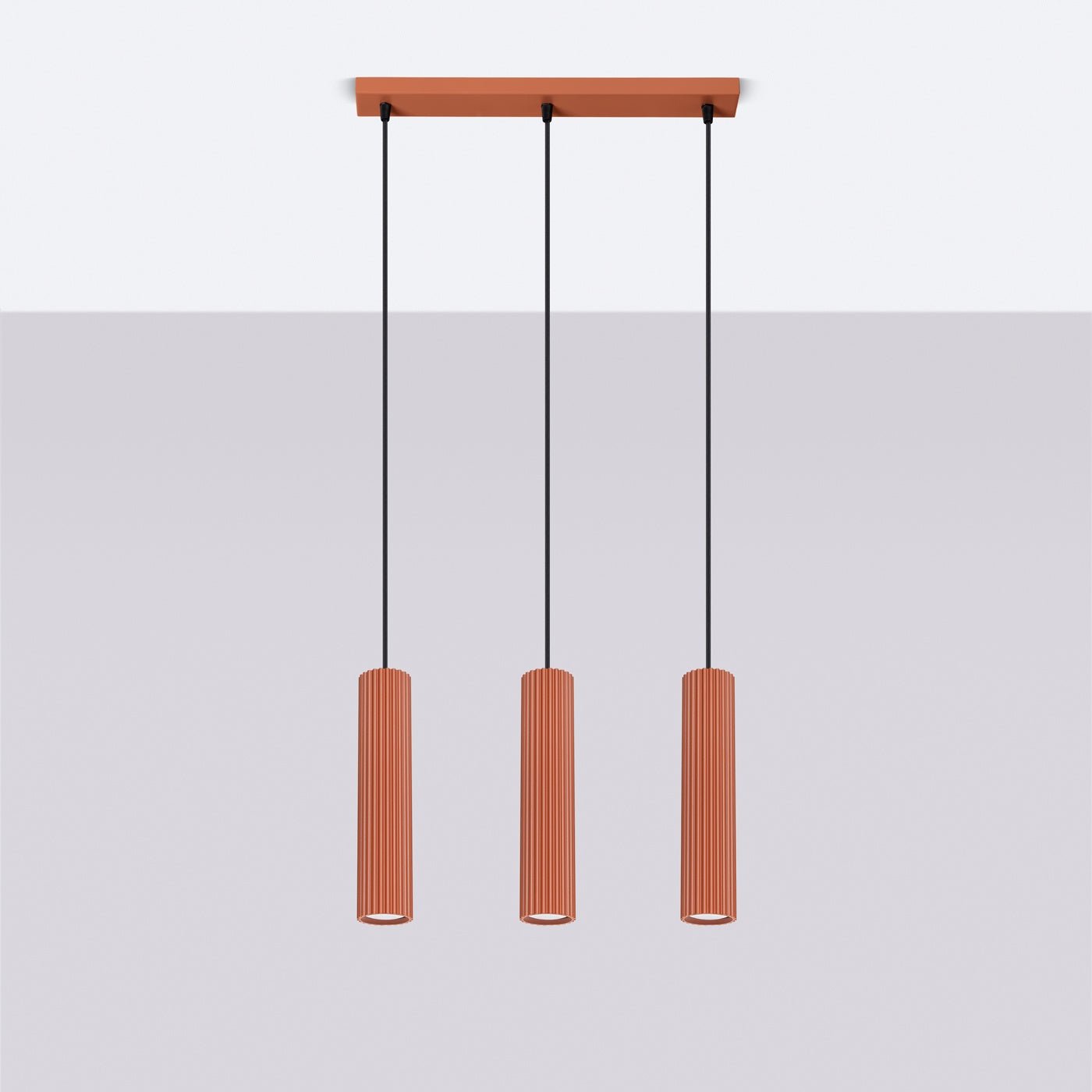 Pendelleuchte "KARBON 3L" – Pendelleuchte in Roter Ocker | Dexity Lichtdesign