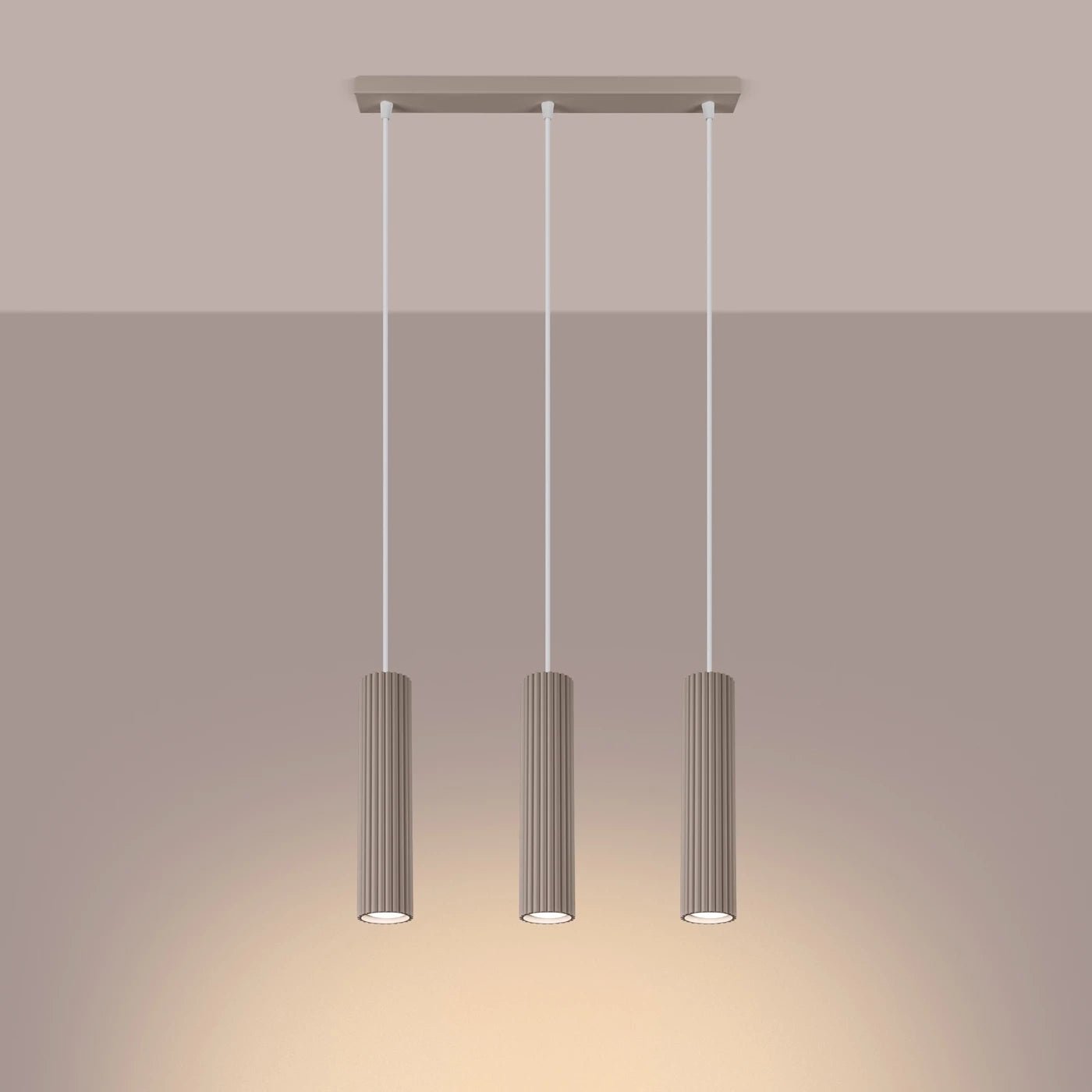 Pendelleuchte "KARBON 3L" – Pendelleuchte in Taupe | Dexity Lichtdesign