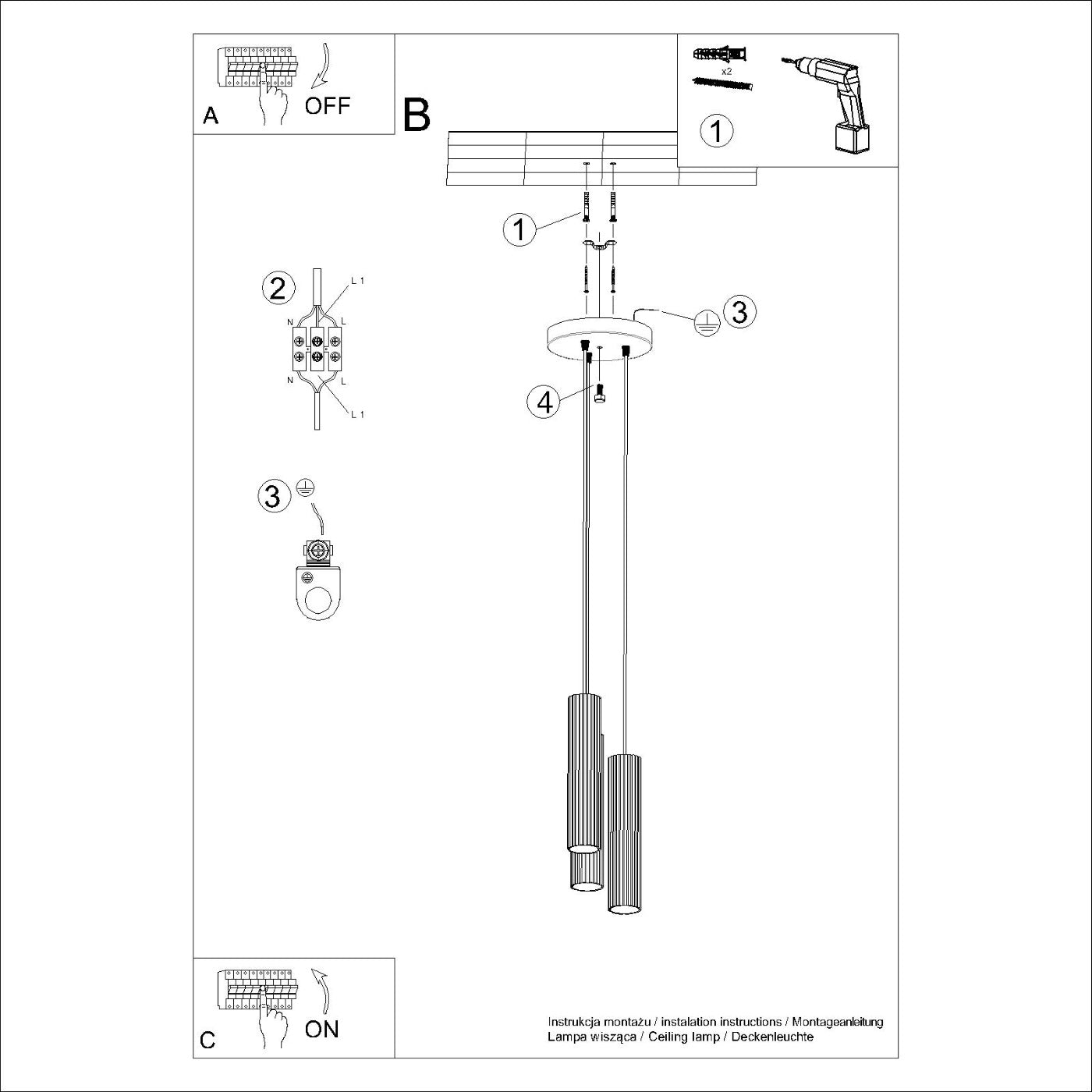 Pendelleuchte "KARBON 3P" – Pendelleuchte in Olivgrün | Dexity Lichtdesign