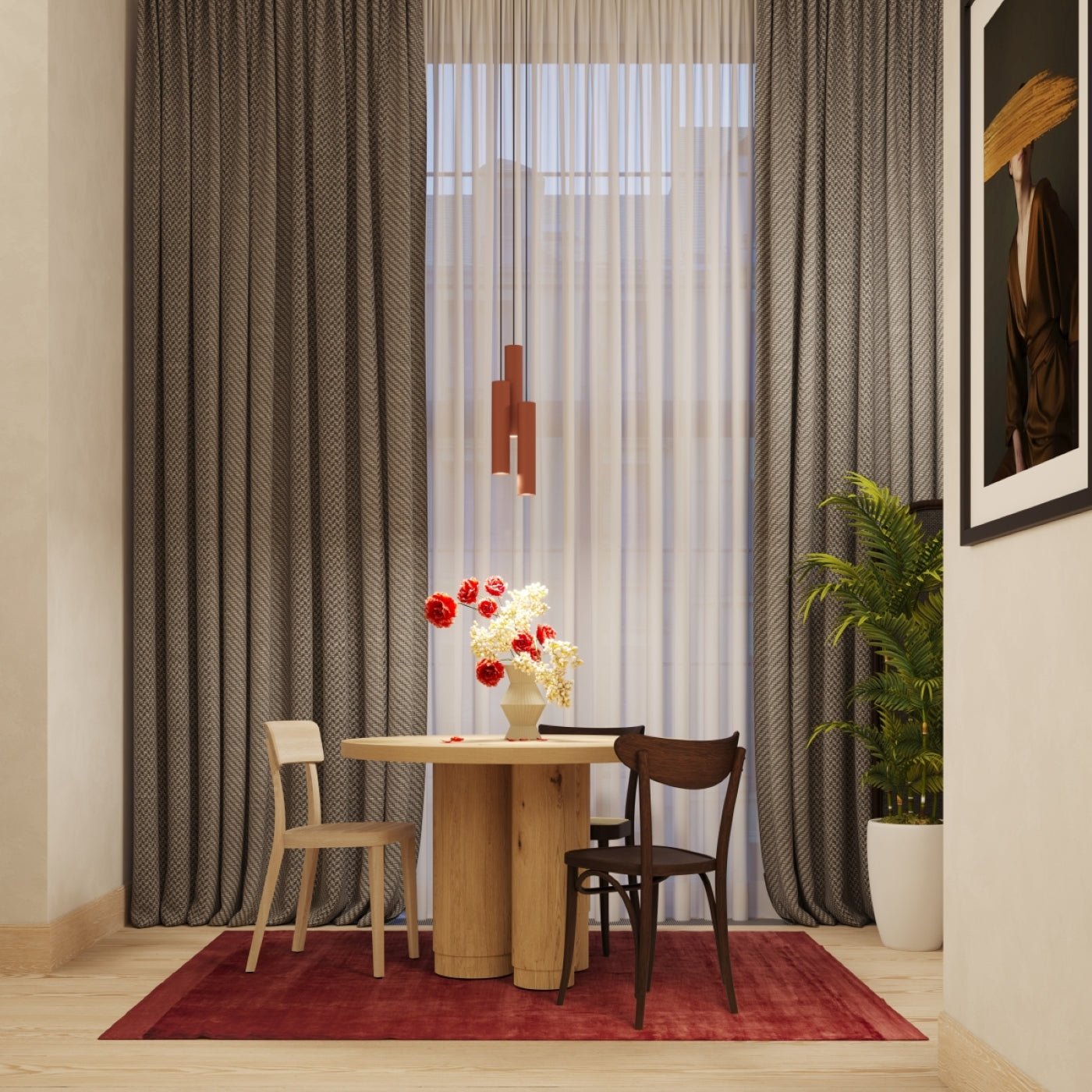 Pendelleuchte "LAGOS 3L" – Pendelleuchten in Roter Ocker | Dexity Lichtdesign