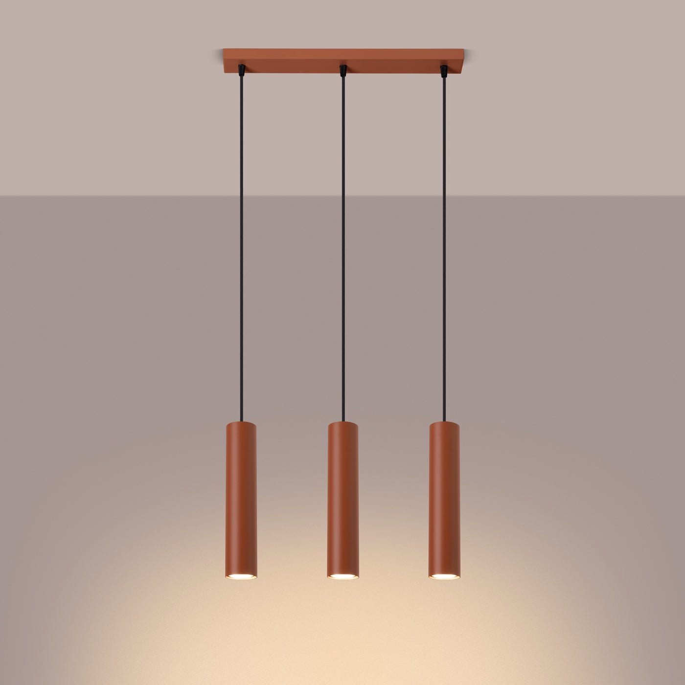 Pendelleuchte "LAGOS 3L" – Pendelleuchten in Roter Ocker | Dexity Lichtdesign