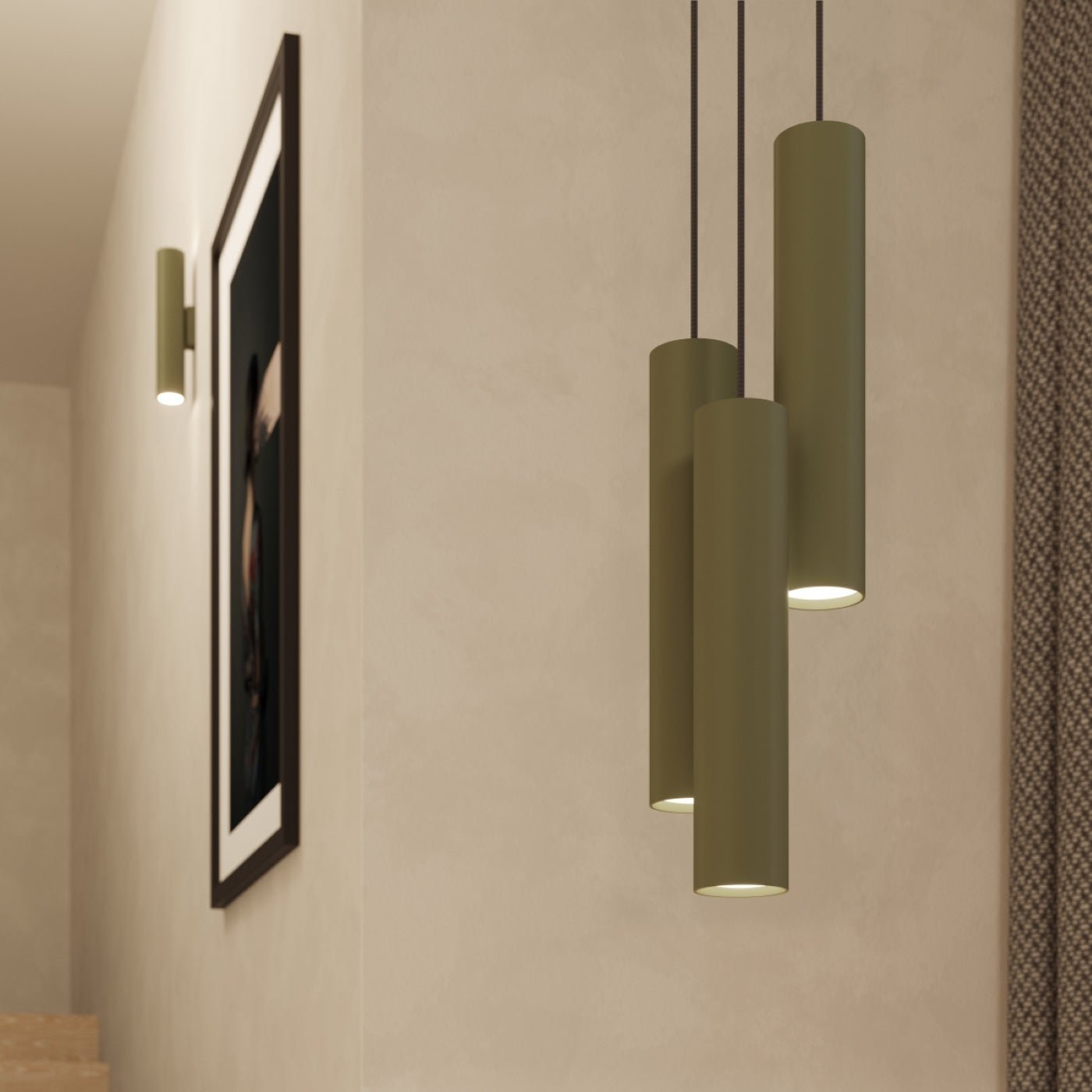 Pendelleuchte "LAGOS 3P" – Pendelleuchte in Olivgrün | Dexity Lichtdesign