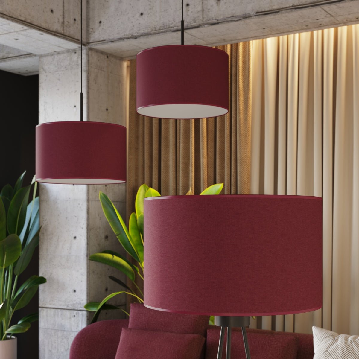 Pendelleuchte "NEVIA" – in Burgunderrot | Dexity Lichtdesign