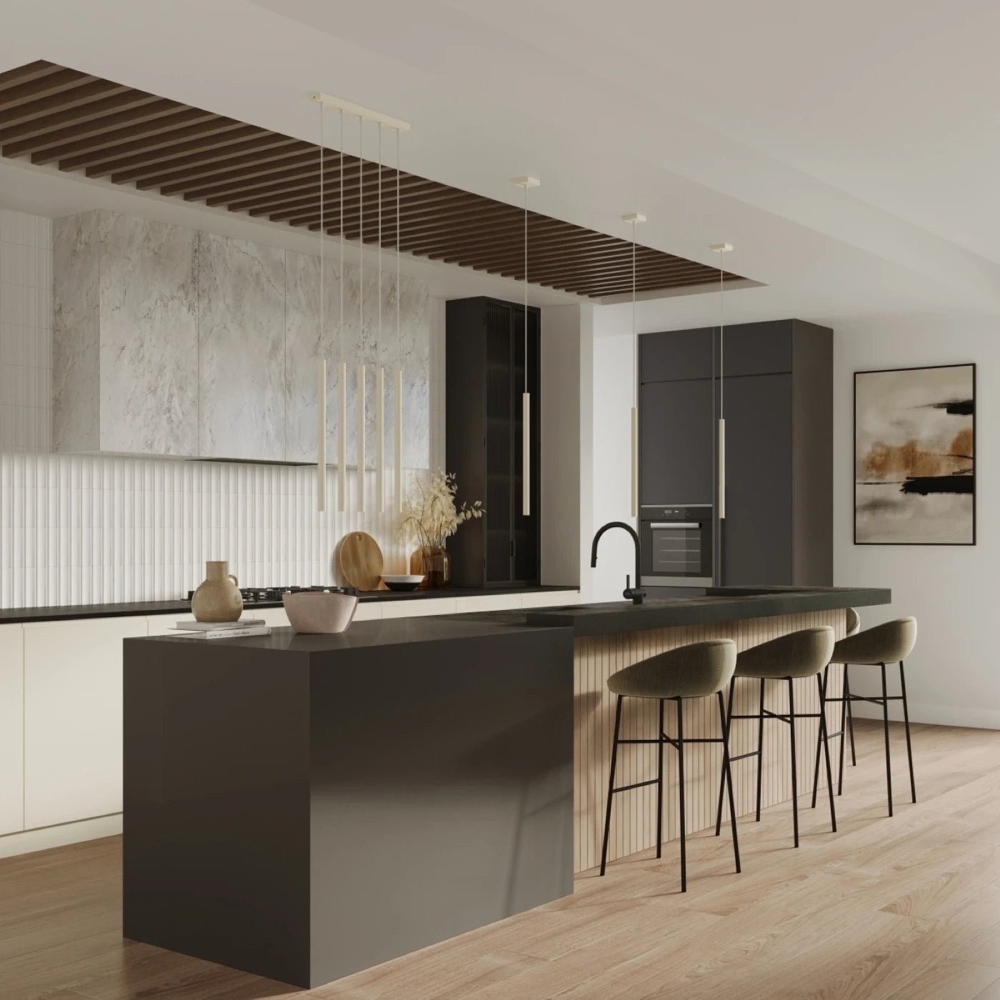 Pendelleuchte "PASTELO 5P" – Pendelleuchte in Beige | Dexity Lichtdesign