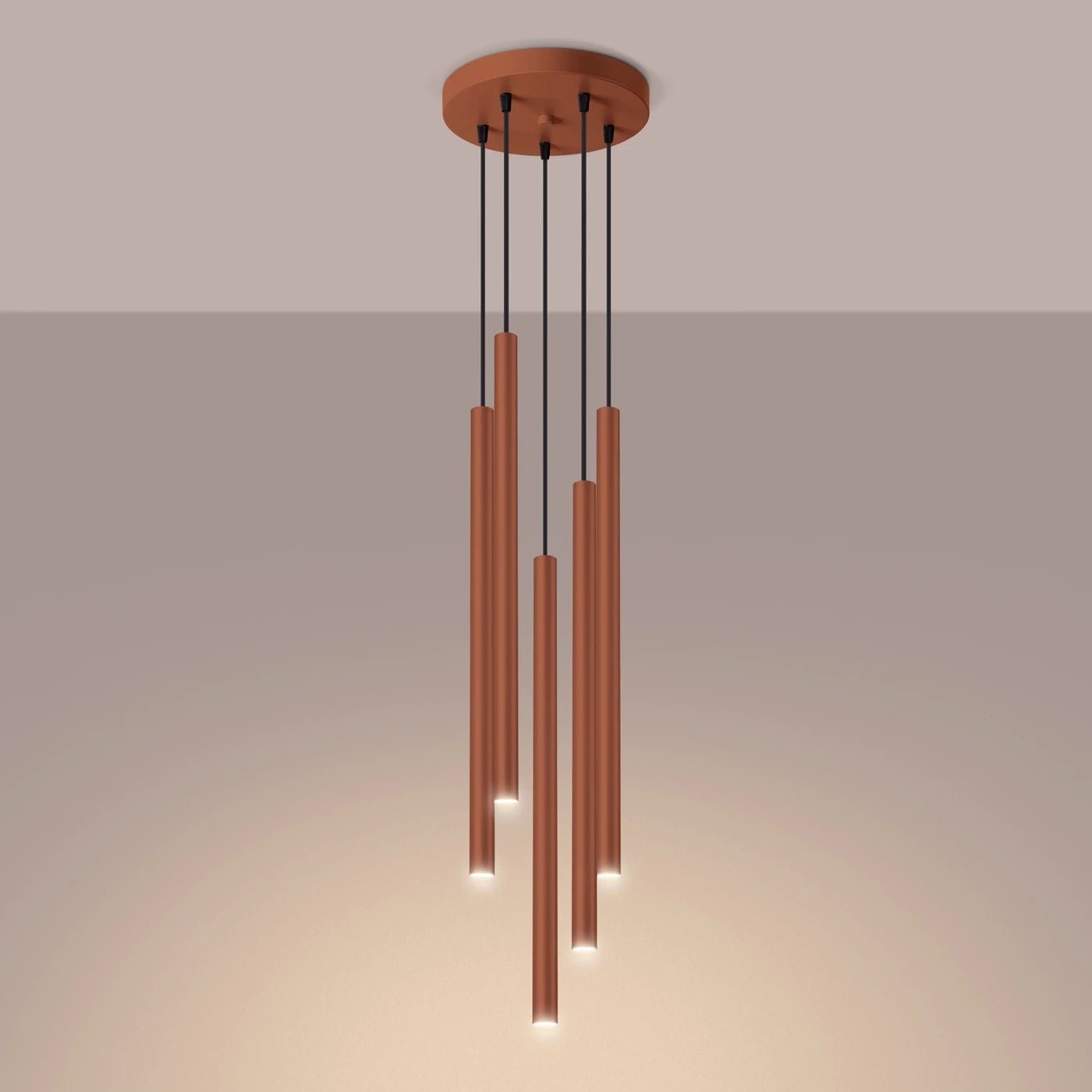 Pendelleuchte "PASTELO 5P" – Pendelleuchte in Roter Ocker | Dexity Lichtdesign