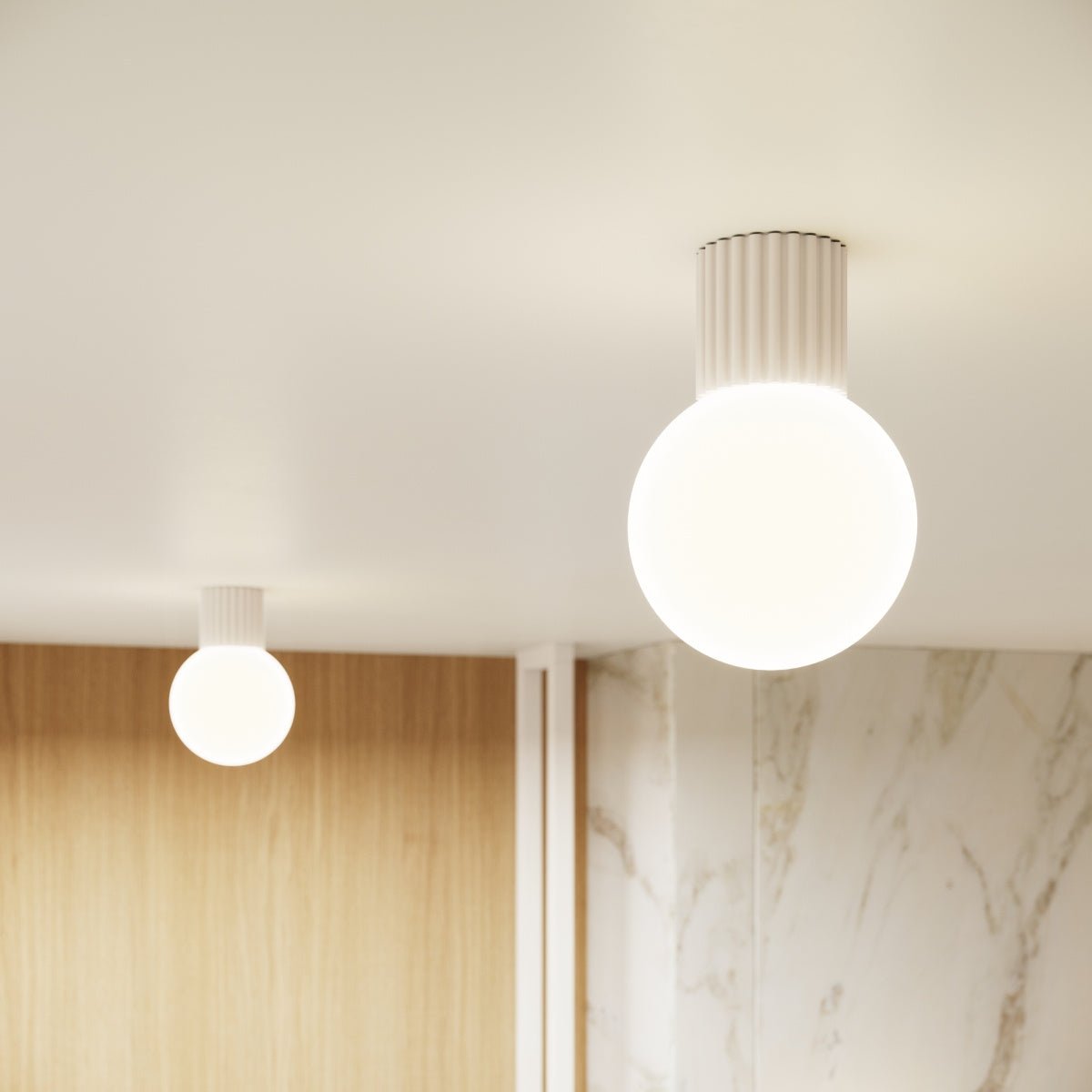 Plafond "HALO" (IP44) – Deckenleuchte in Beige | Dexity Lichtdesign
