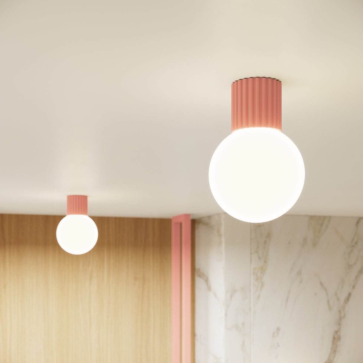 Plafond "HALO" (IP44) – Deckenleuchte in Apricot | Dexity Lichtdesign