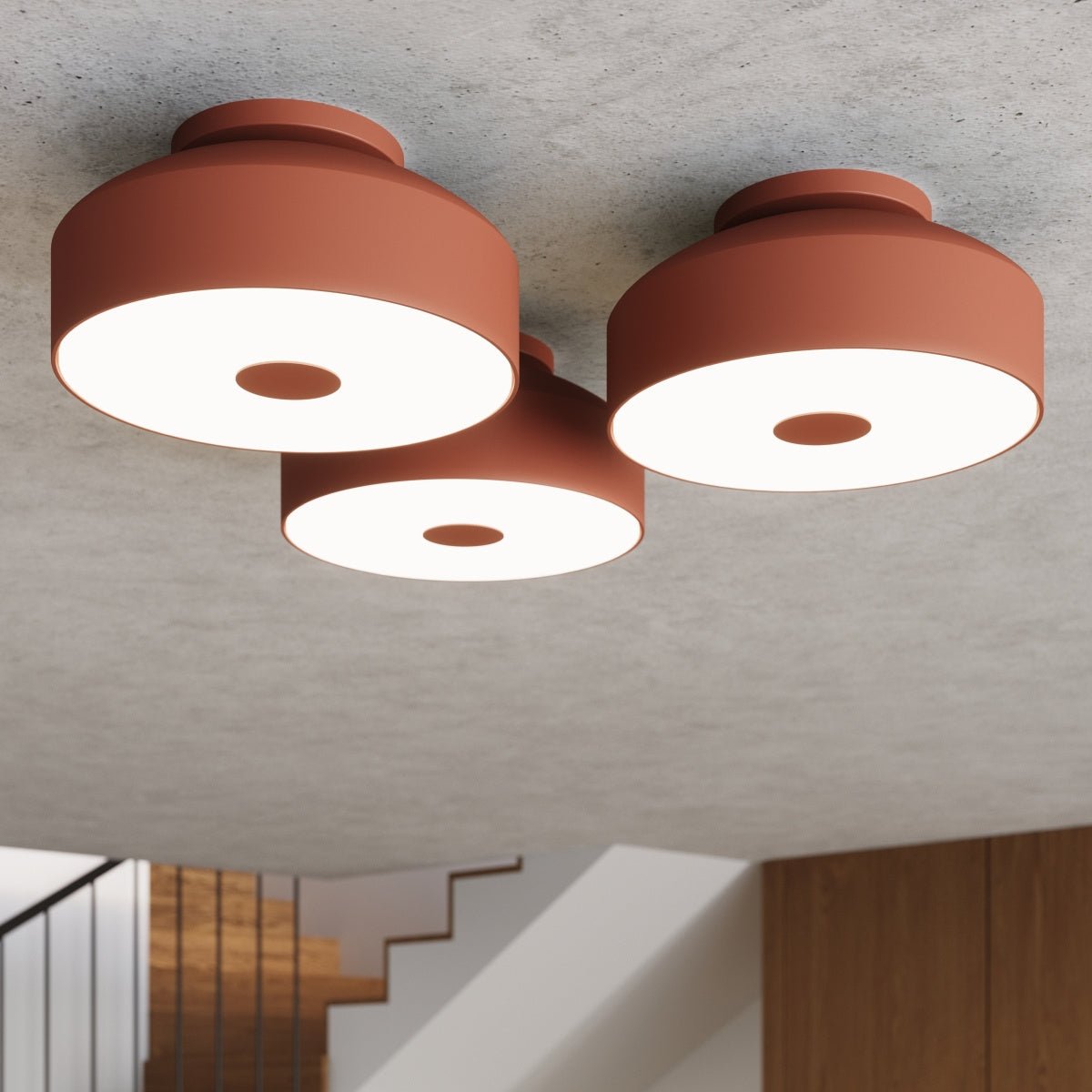 Plafond "OMIQ" – Deckenleuchte in Roter Ocker | Dexity Lichtdesign