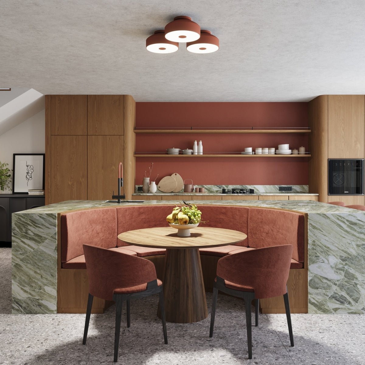 Plafond "OMIQ" – Deckenleuchte in Roter Ocker | Dexity Lichtdesign