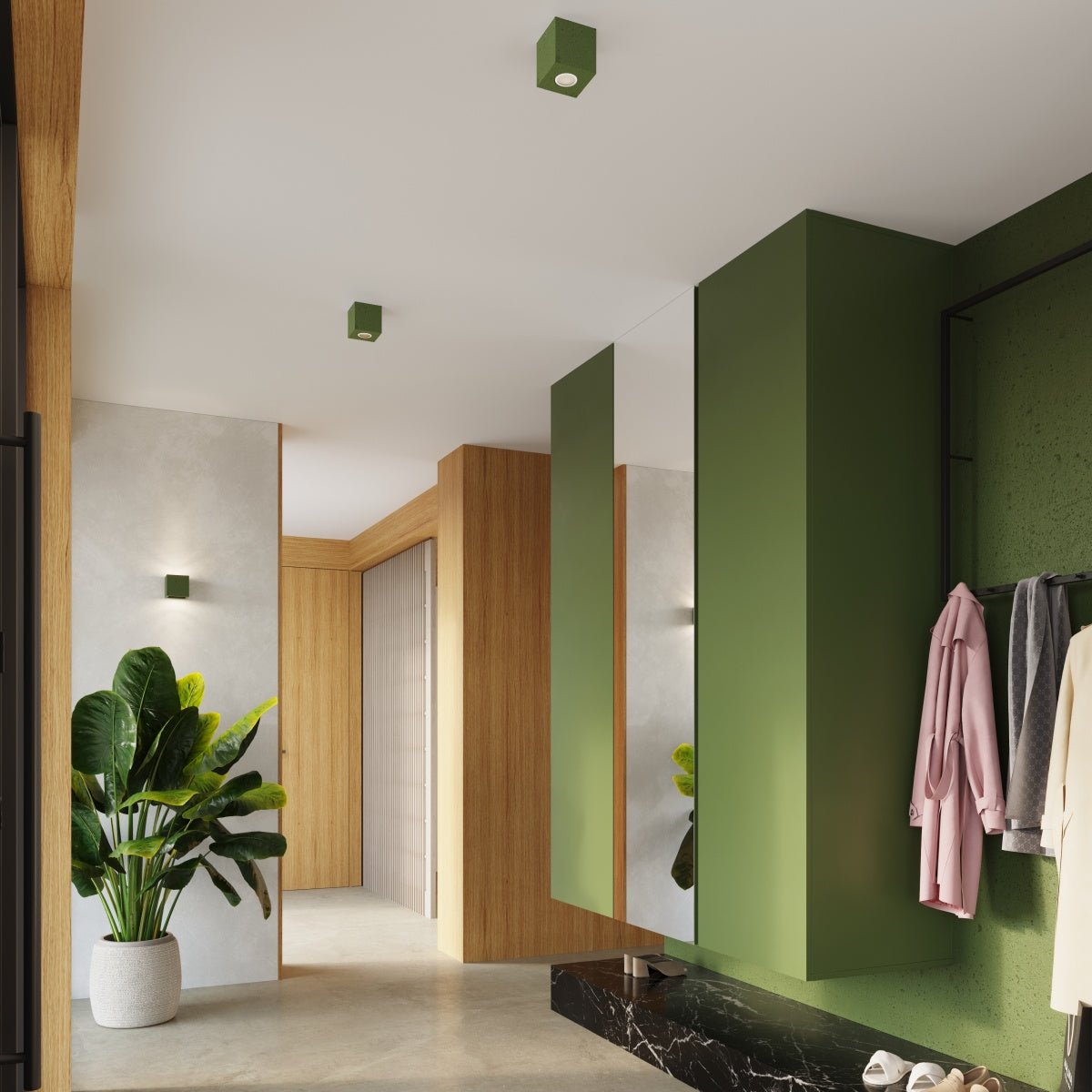 Plafond "QUAD" – in Olivgrün | Dexity Lichtdesign