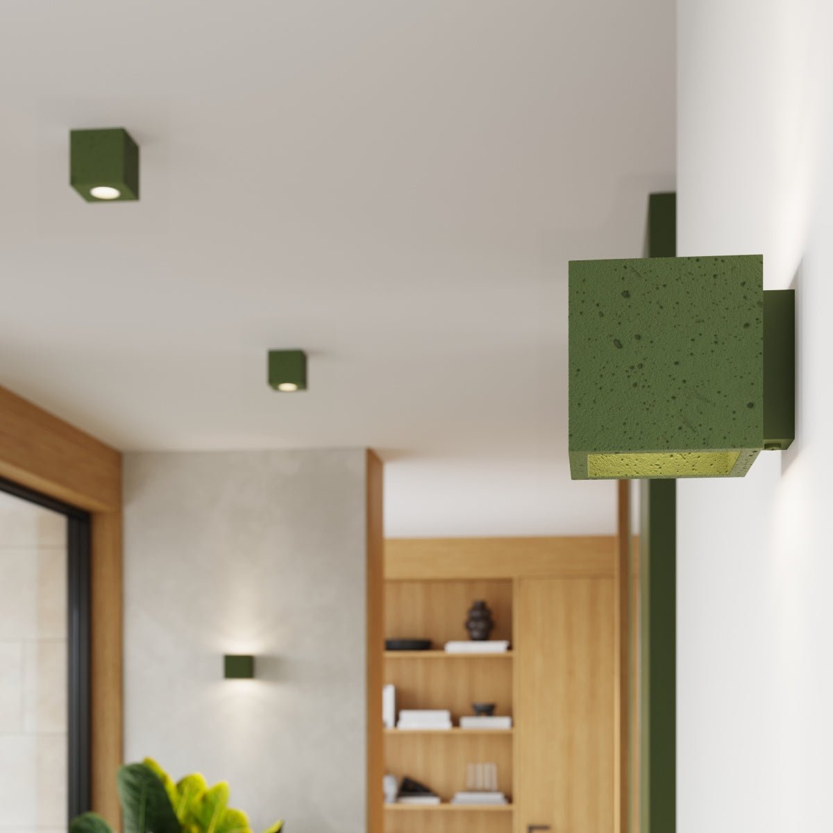 Plafond "QUAD" – in Olivgrün | Dexity Lichtdesign