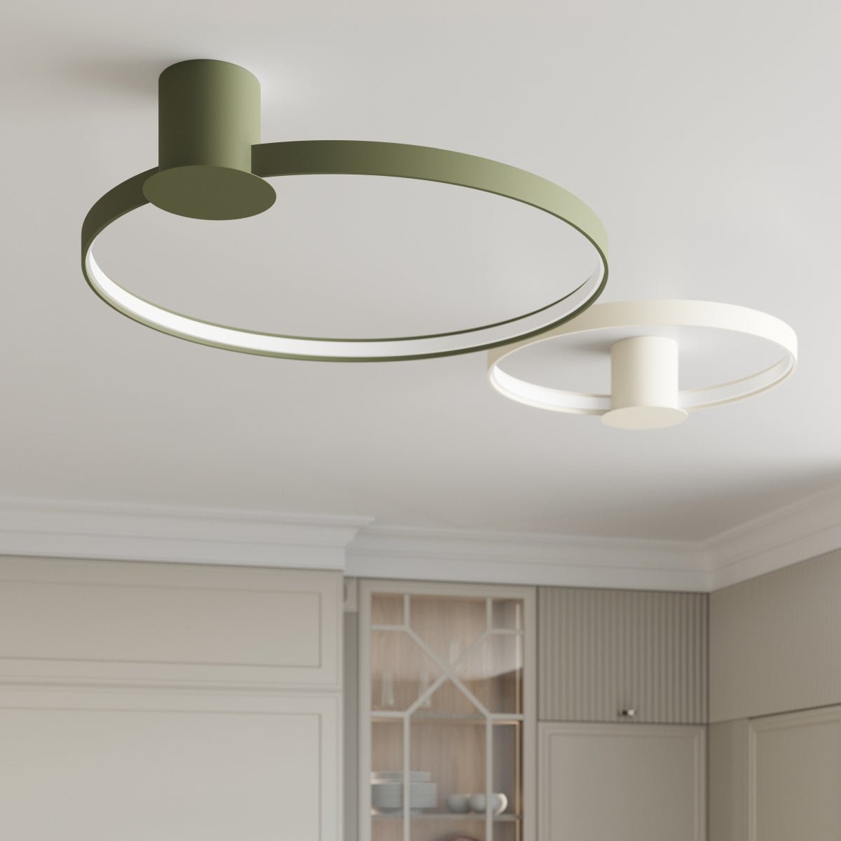 Plafond "RIO 110" 3000K – Deckenleuchte in Olivgrün | Dexity Lichtdesign