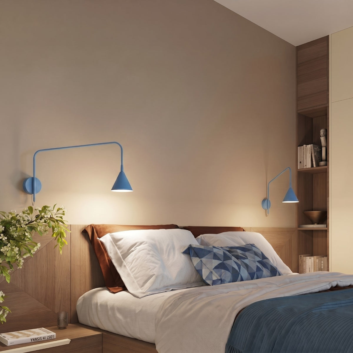 Wandleuchte "NOX 1" mit Wandanschluss und Schalter