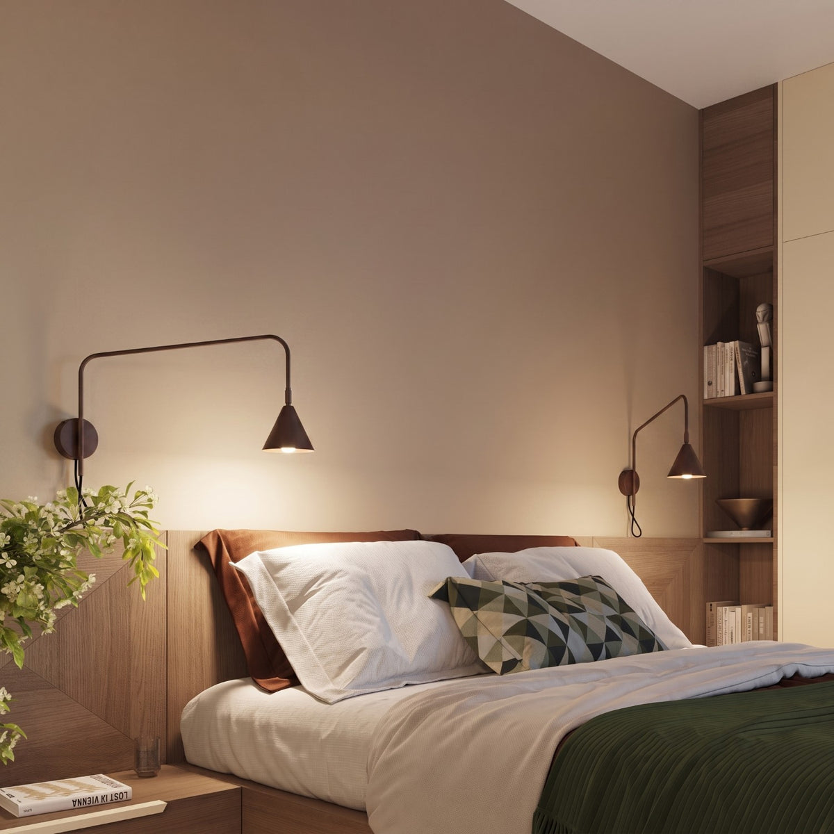 Wandleuchte "NOX 1" mit Wandanschluss und Schalter