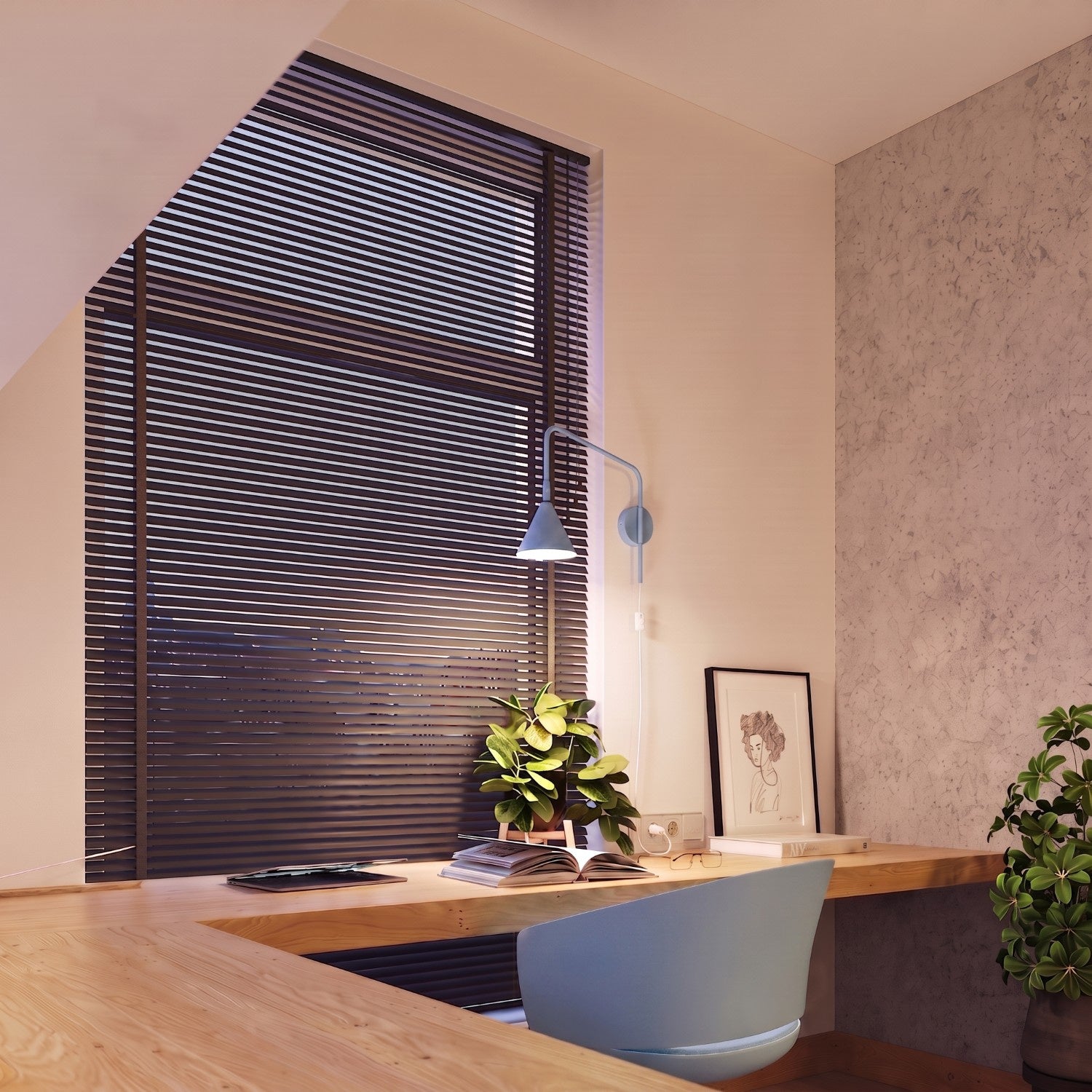 Wandleuchte "NOX" mit Stecker und Kabelschalter
