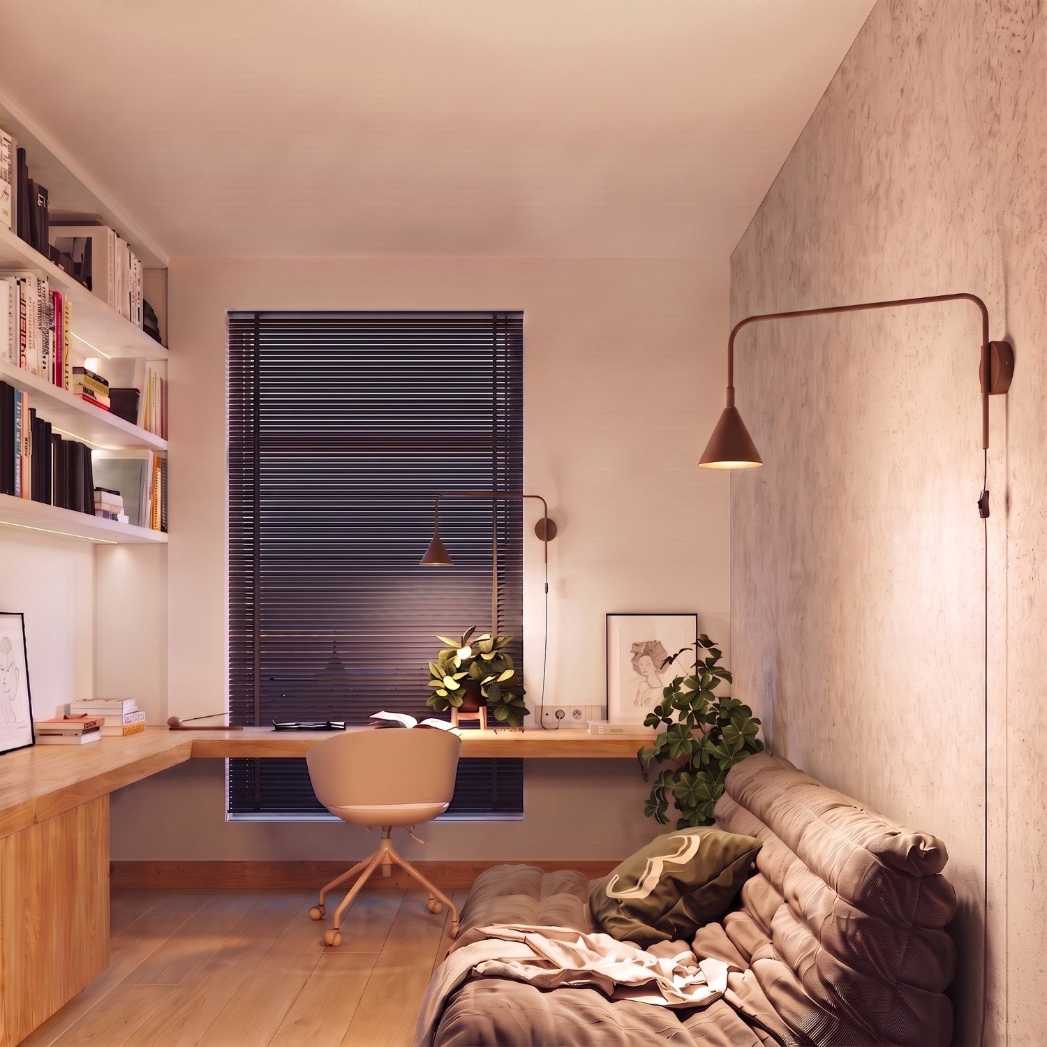 Wandleuchte "NOX" mit Stecker und Kabelschalter