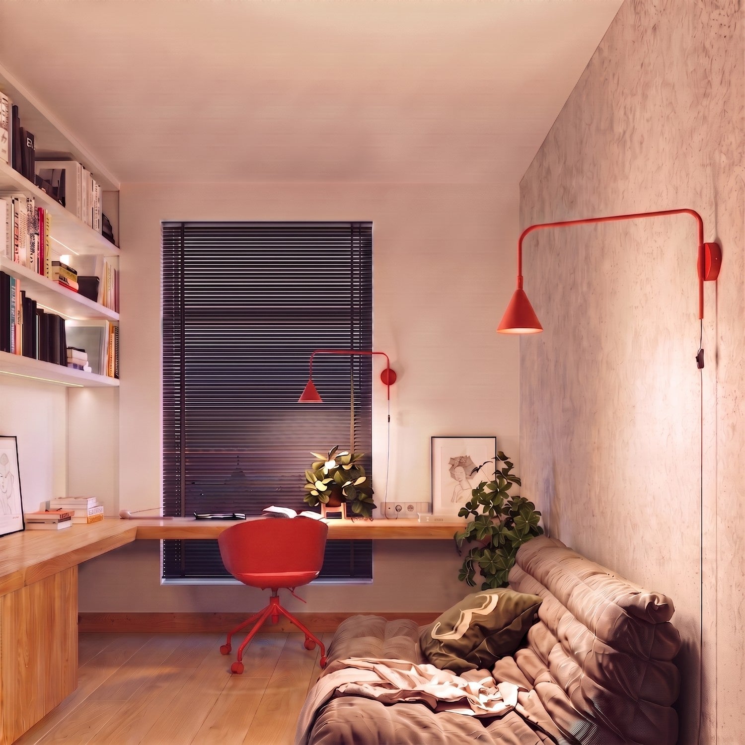 Wandleuchte "NOX" mit Stecker und Kabelschalter