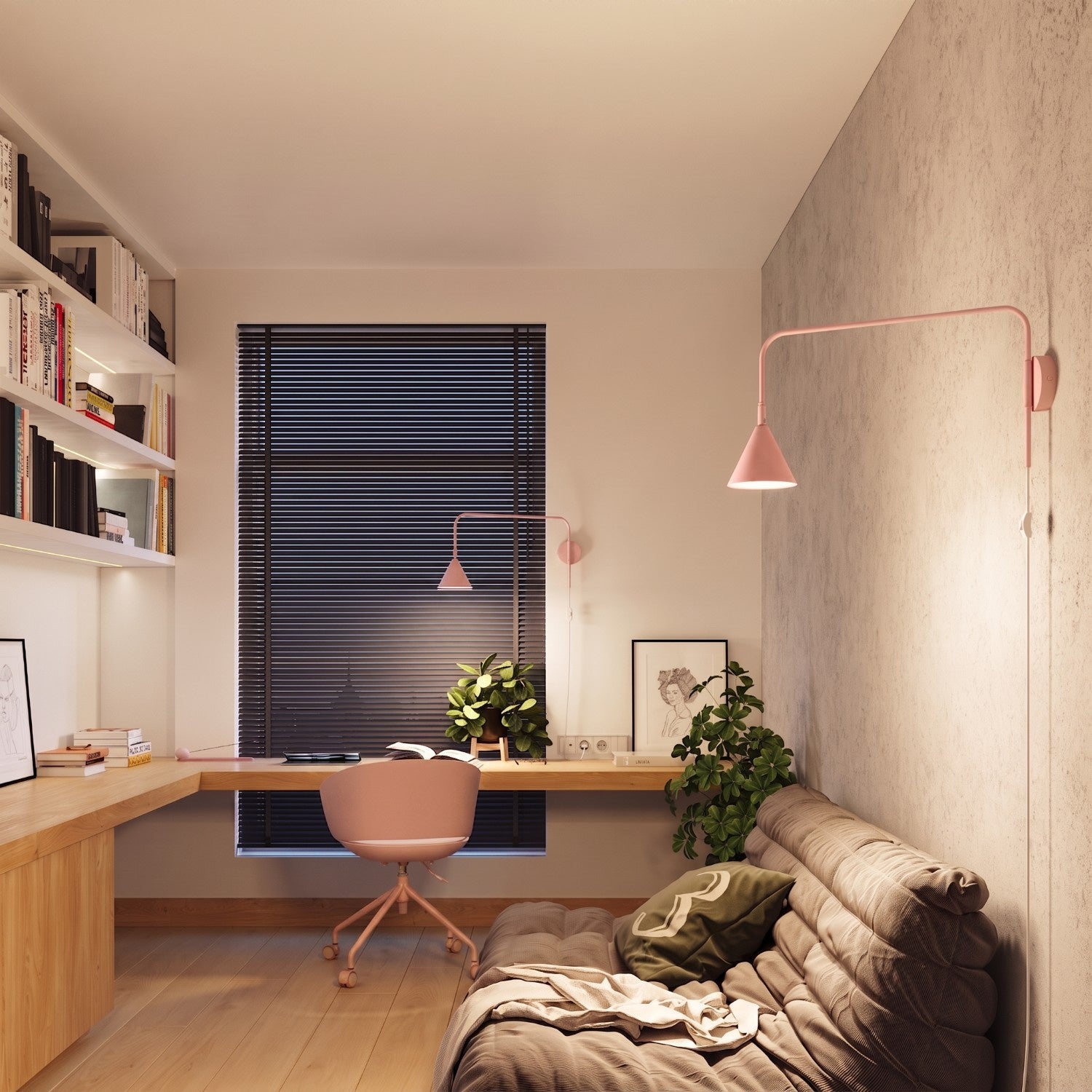 Wandleuchte "NOX" mit Stecker und Kabelschalter