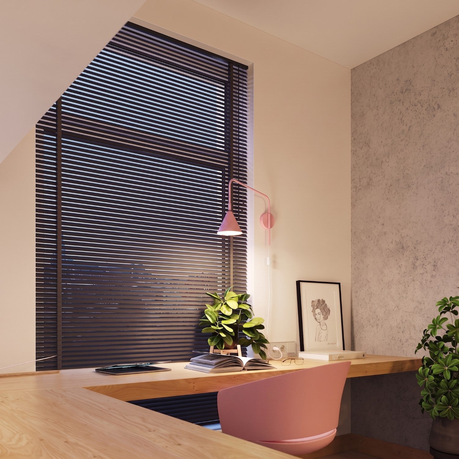 Wandleuchte "NOX" mit Stecker und Kabelschalter