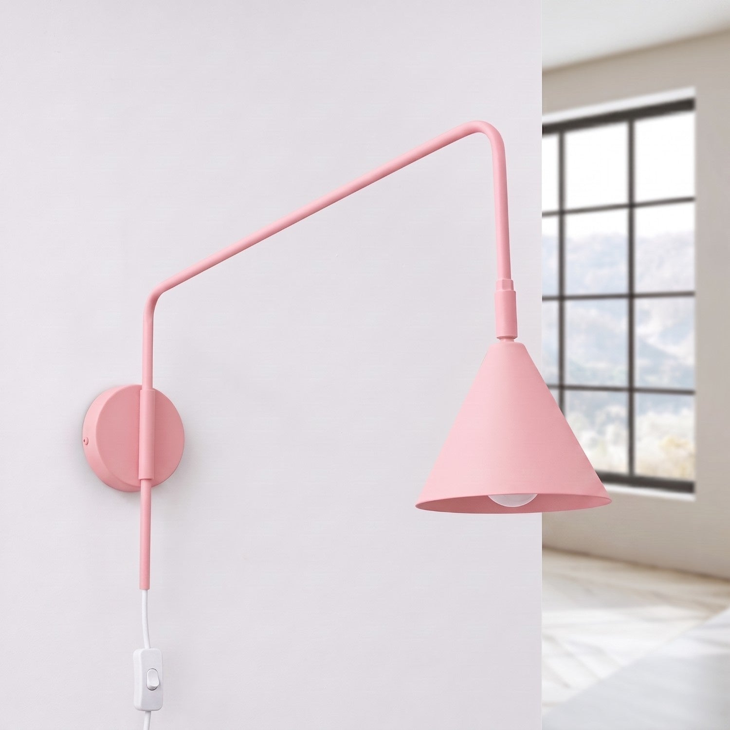 Wandleuchte "NOX" mit Stecker und Kabelschalter