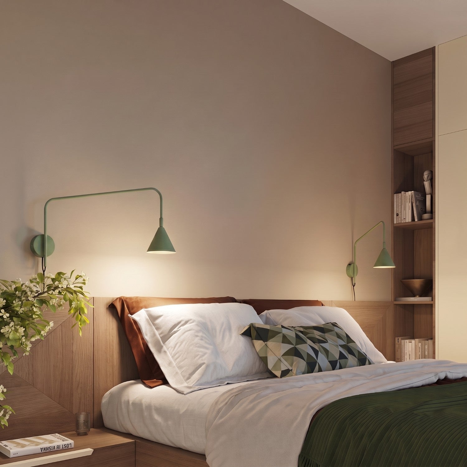 Wandleuchte "NOX" mit Stecker und Kabelschalter
