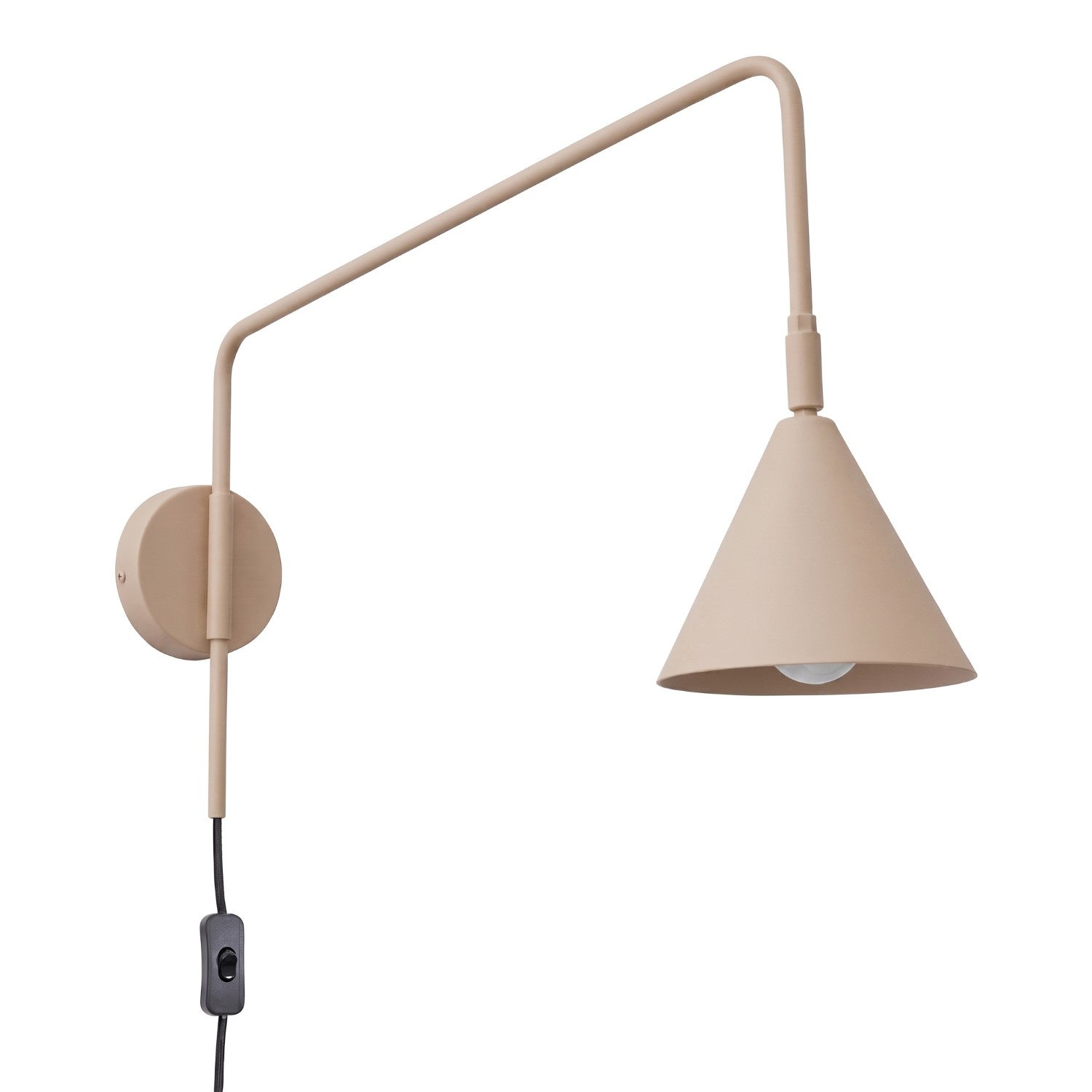 Wandleuchte "NOX" mit Stecker und Kabelschalter