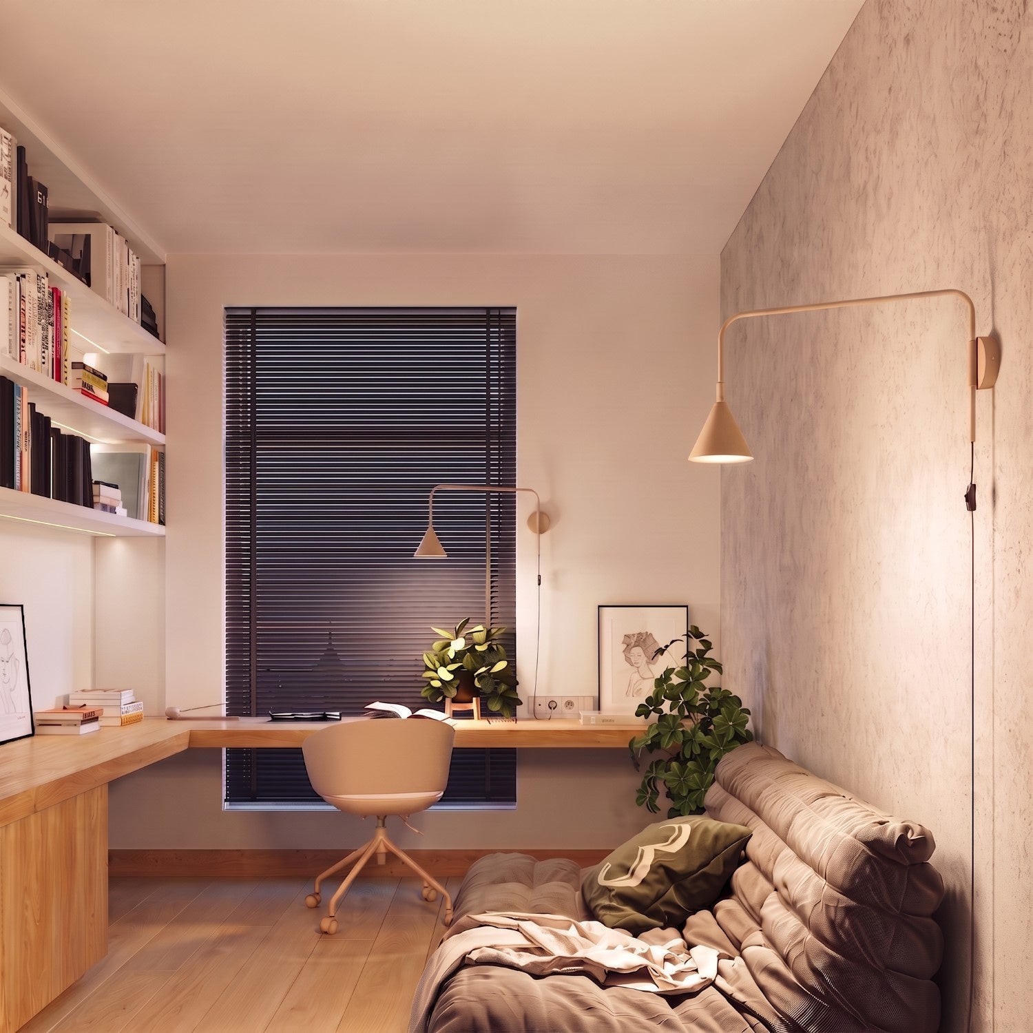 Wandleuchte "NOX" mit Stecker und Kabelschalter