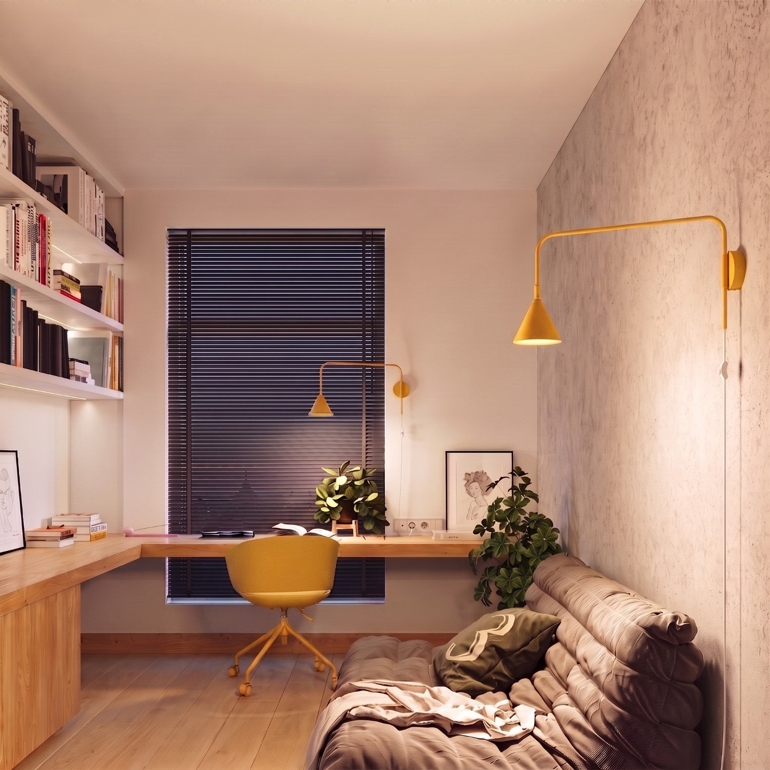 Wandleuchte "NOX" mit Stecker und Kabelschalter