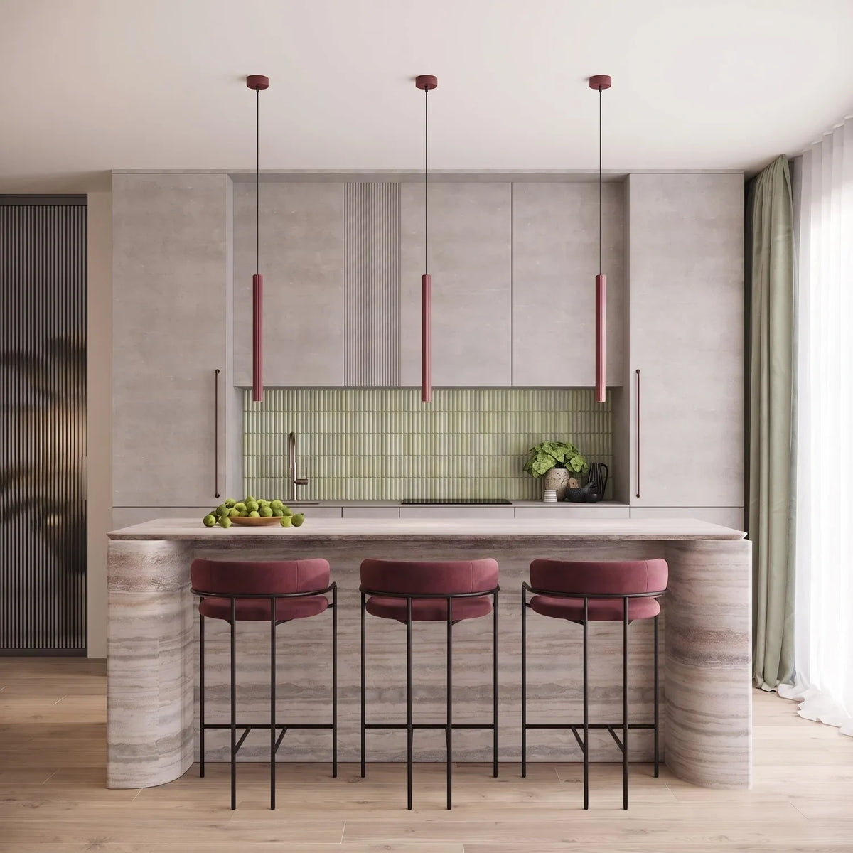 Pendelleuchte "CORA 1" – Pendelleuchten in Burgunderrot | Dexity Lichtdesign