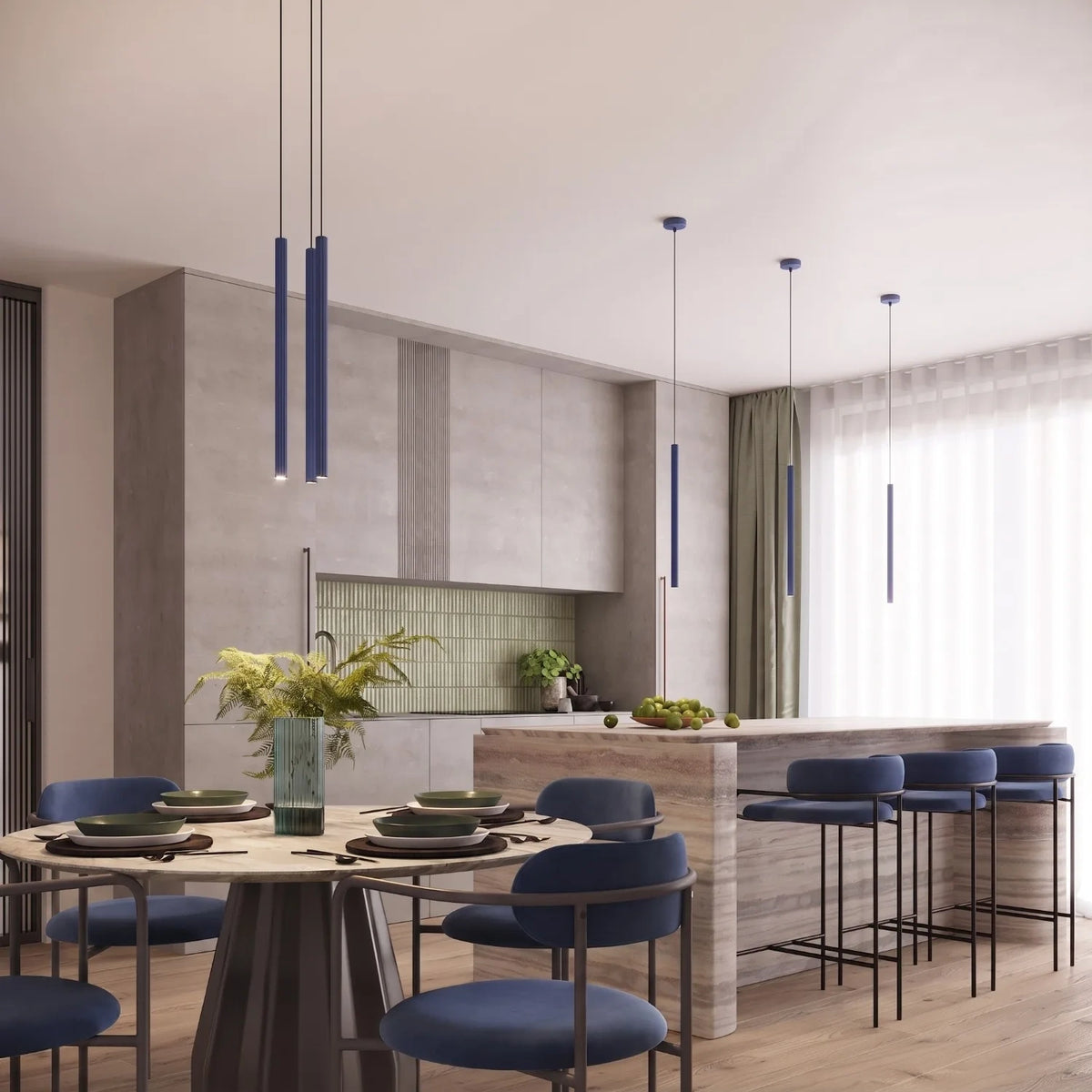 Pendelleuchte "CORA 1" – Pendelleuchten in Ultramarin | Dexity Lichtdesign