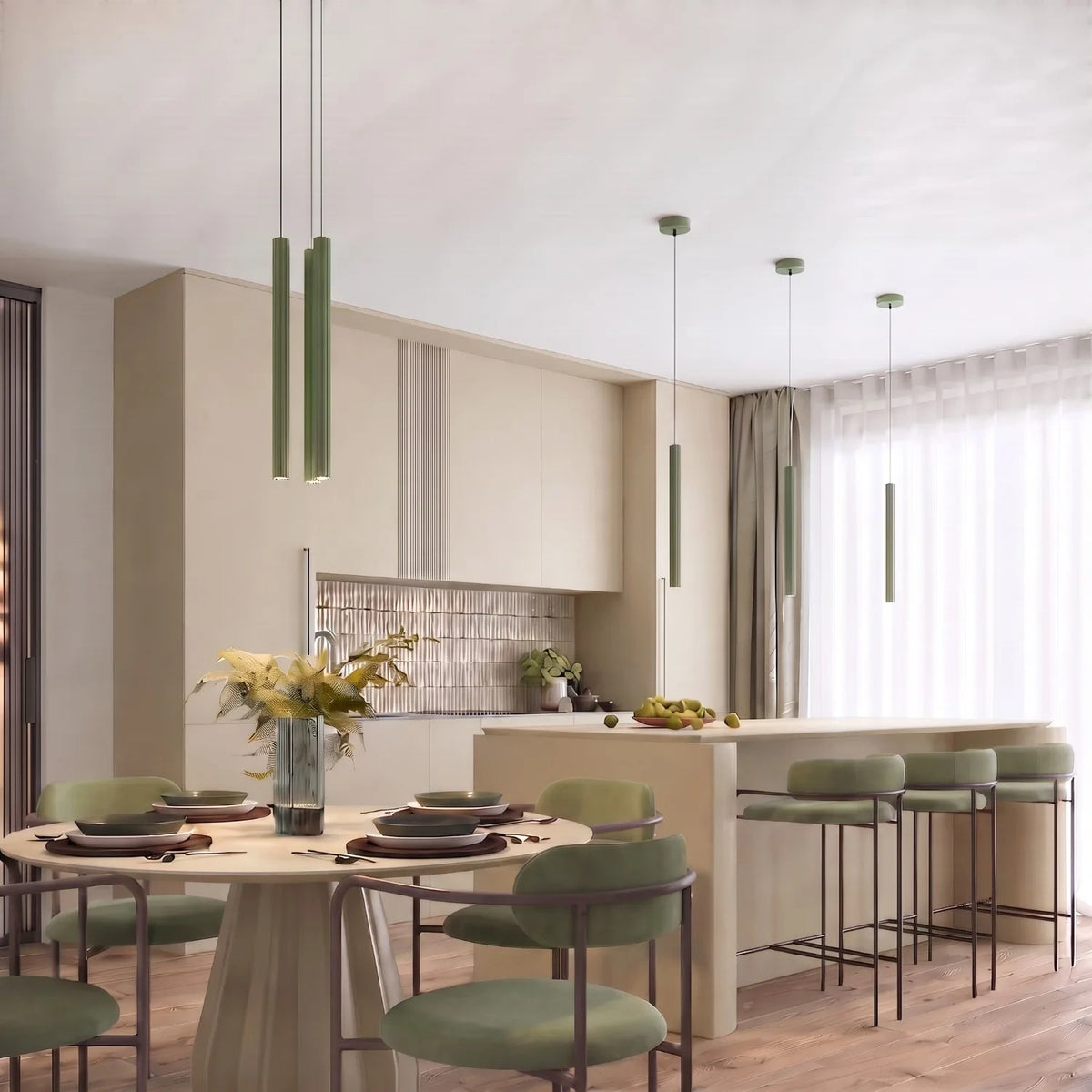 Pendelleuchte "CORA 1" – Pendelleuchten in Olivgrün | Dexity Lichtdesign